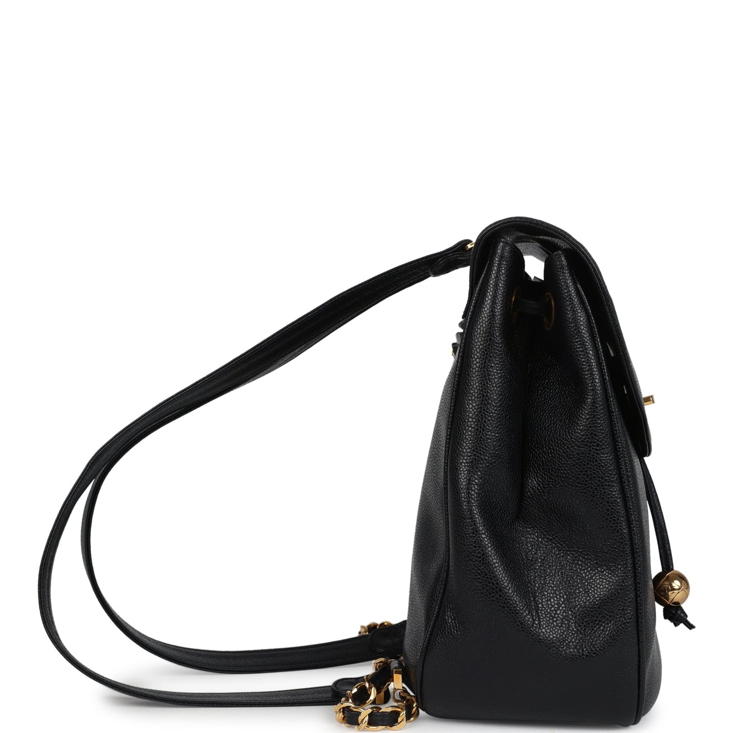   Chanel Medium CC Backpack Black Caviar Gold Hardware