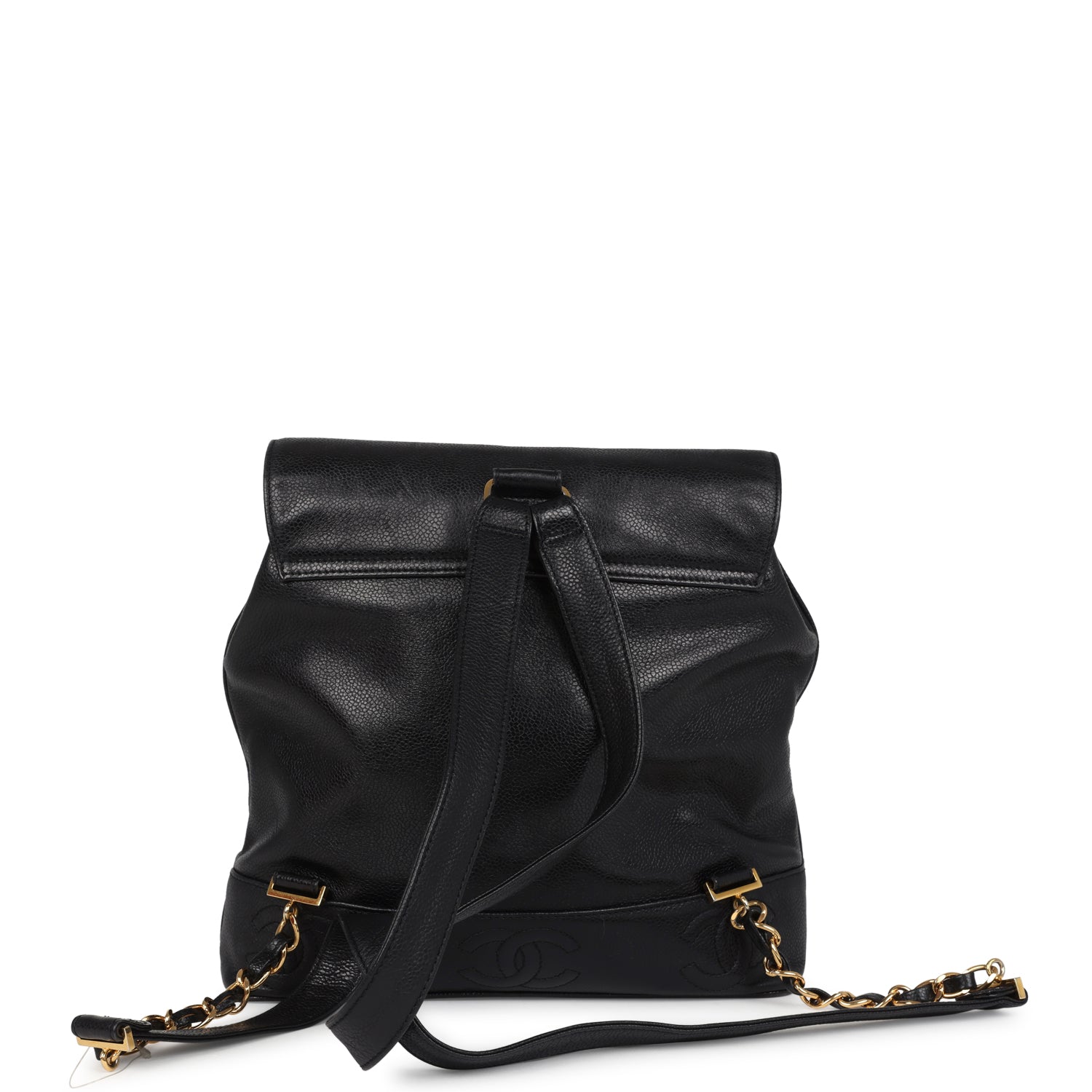   Chanel Medium CC Backpack Black Caviar Gold Hardware