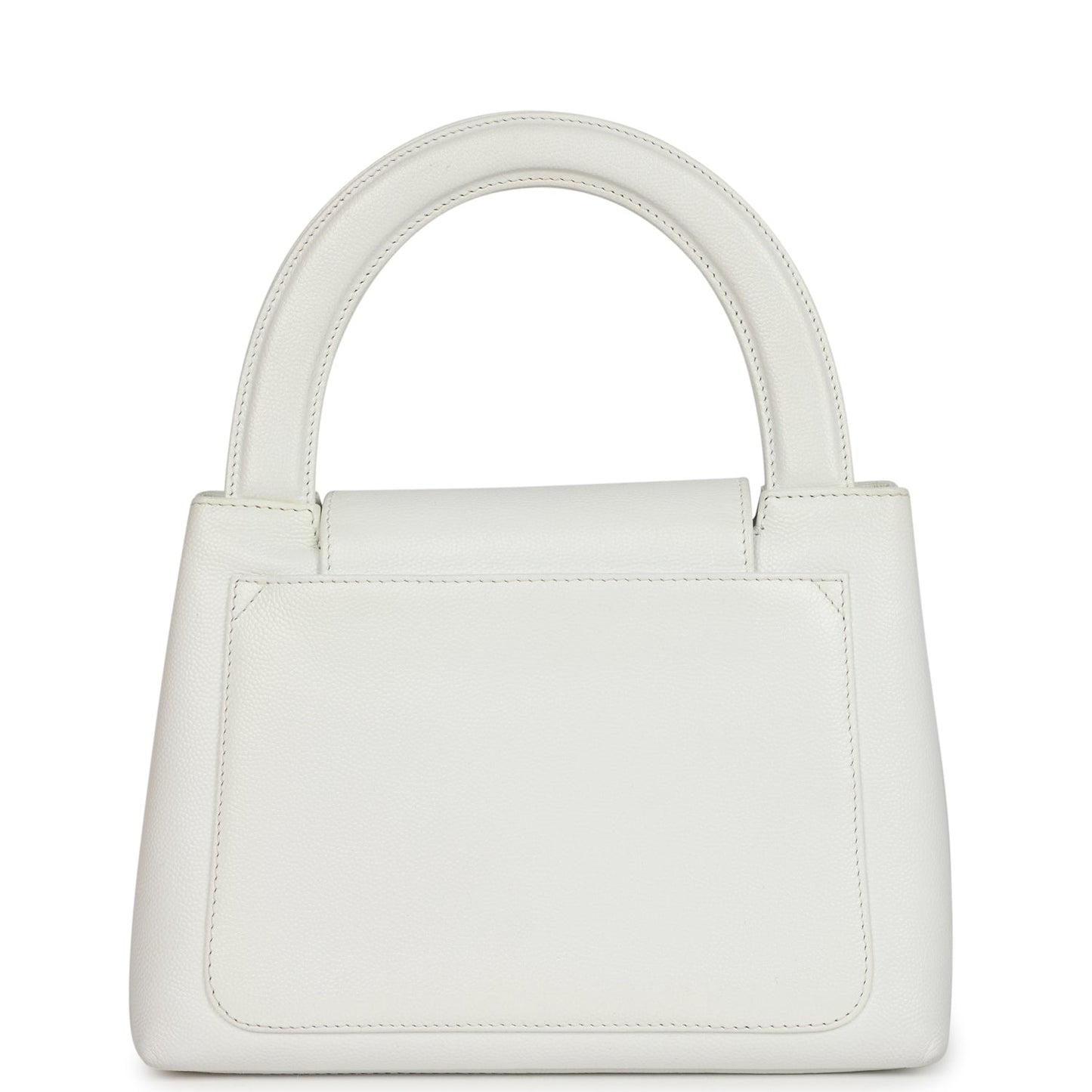   Chanel Small Kelly White Caviar Gold Hardware