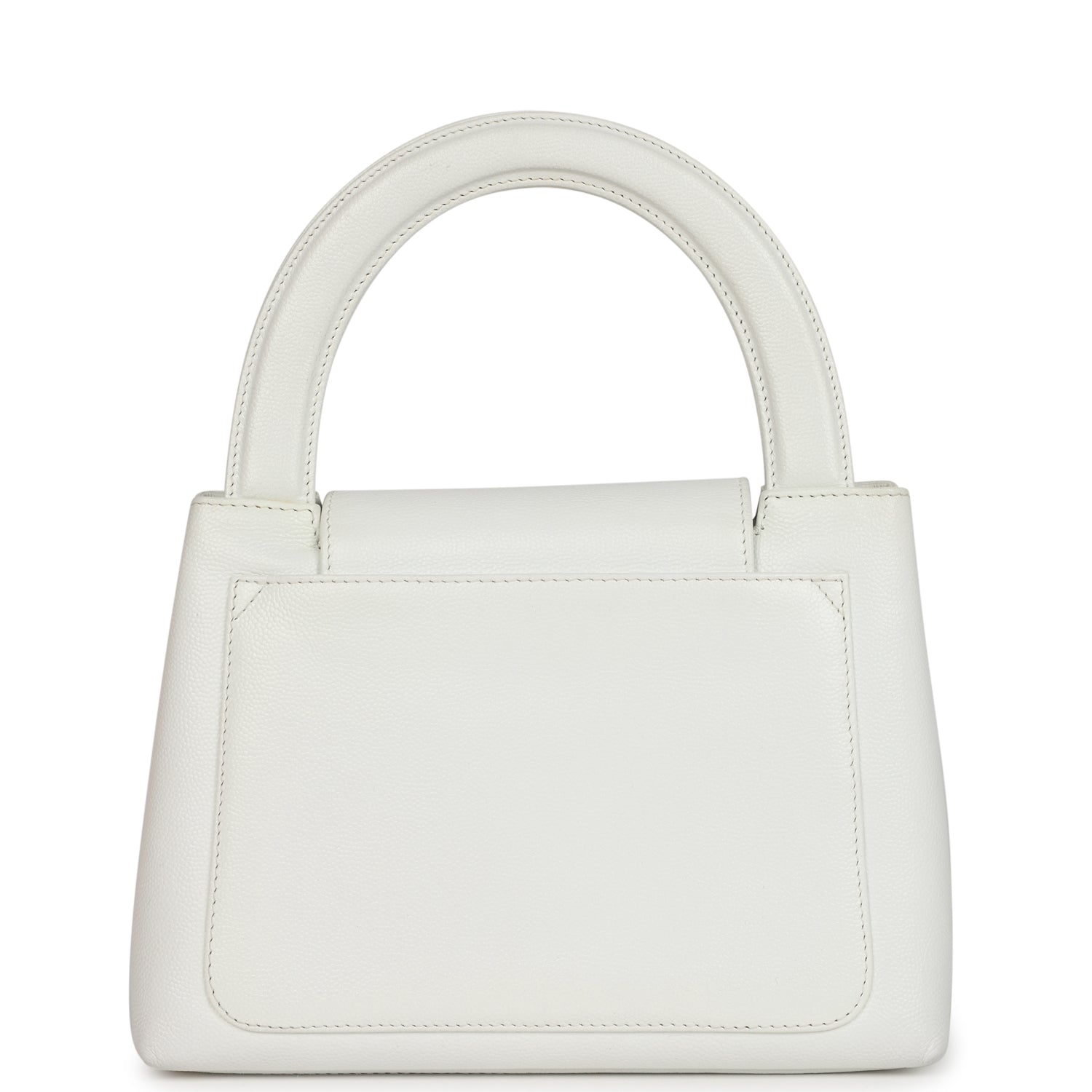   Chanel Small Kelly White Caviar Gold Hardware