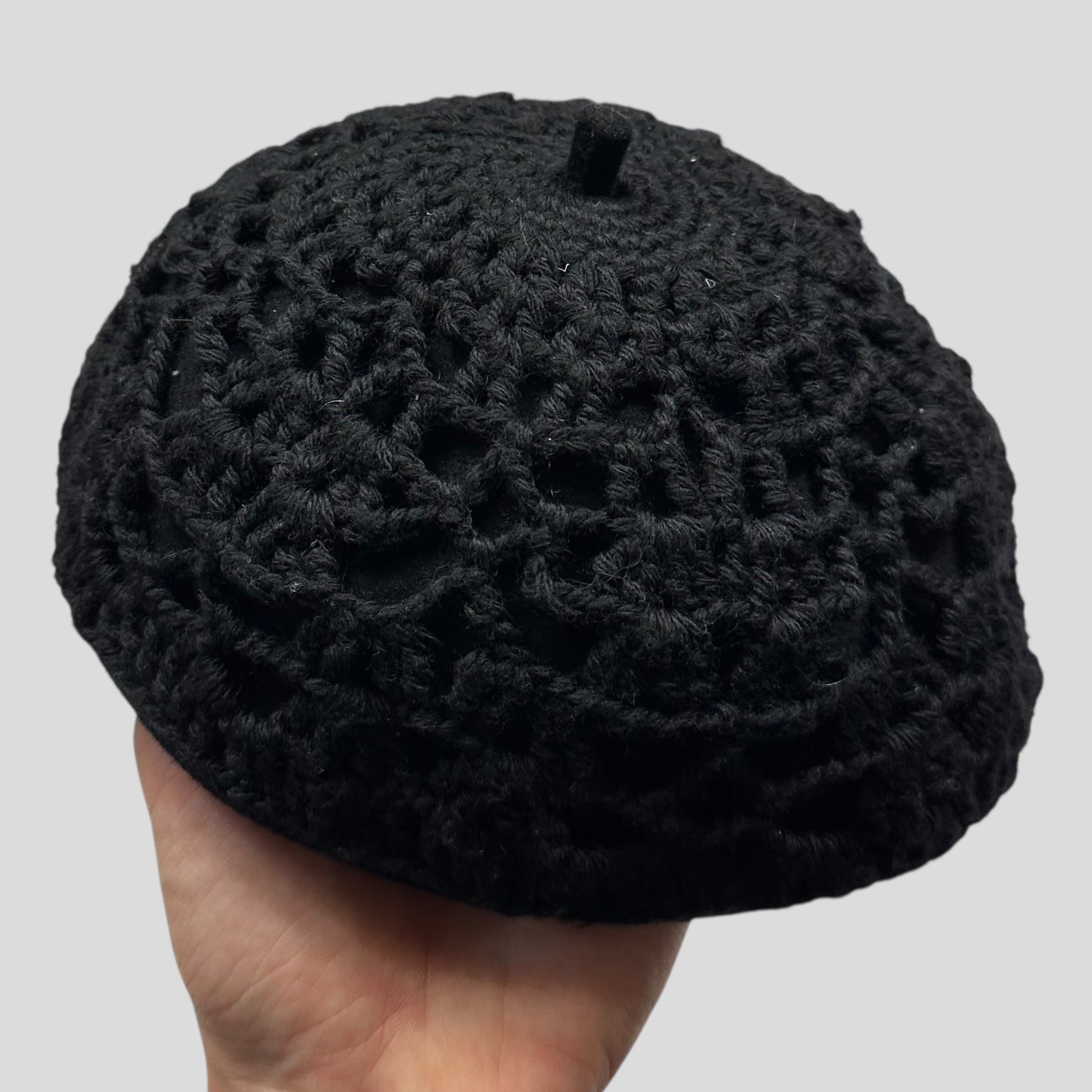 Prada Handbag Crochet Alpaca Wool Beret Hat - M