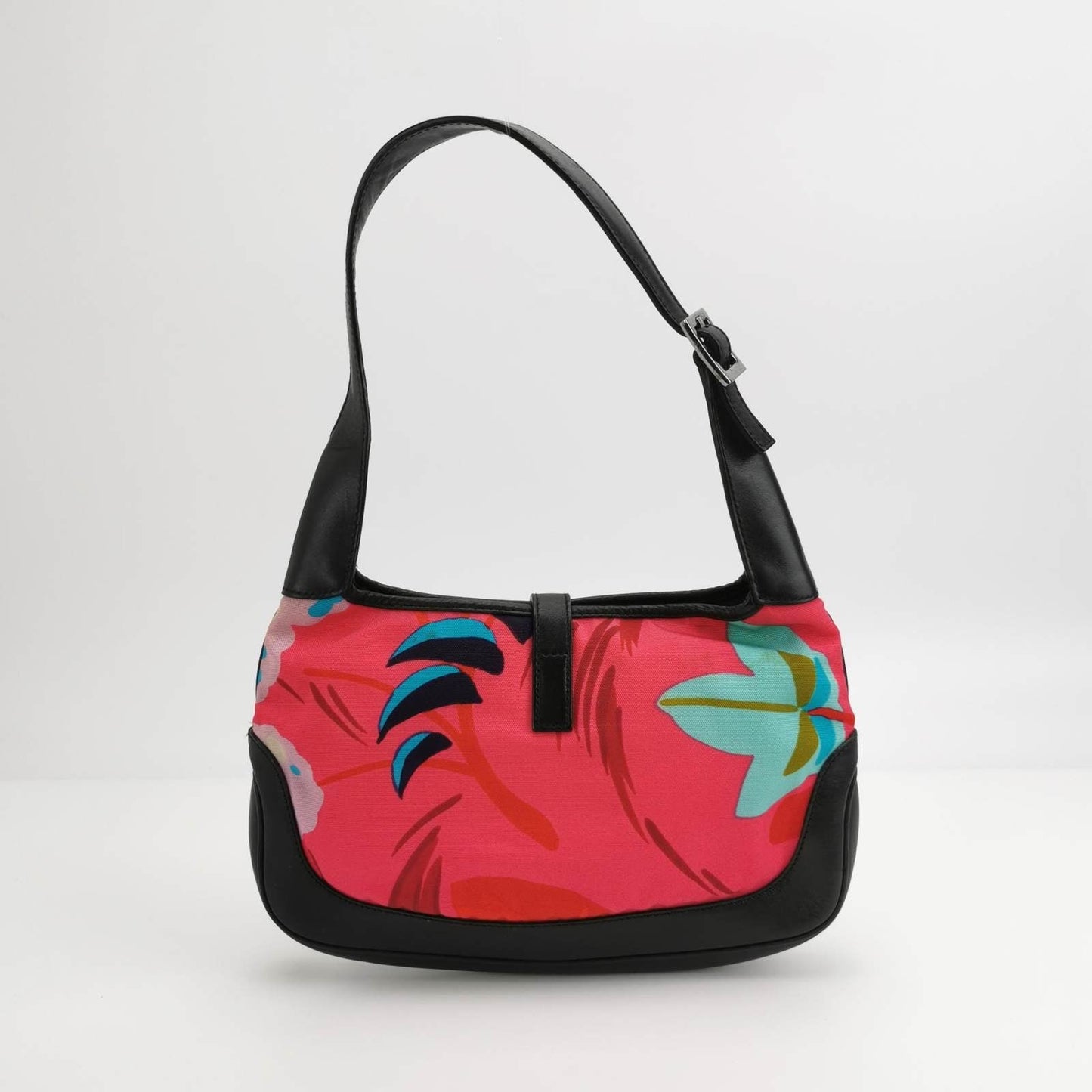 Gucci Jackie Mini Multicolor Floral Shoulder Bag Leather Canvas