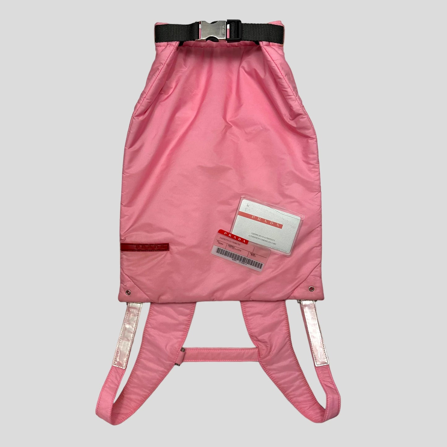 Prada Backpack Sport 3m + Cards & Dustbag Nylon Pink Baby Bucket Bag