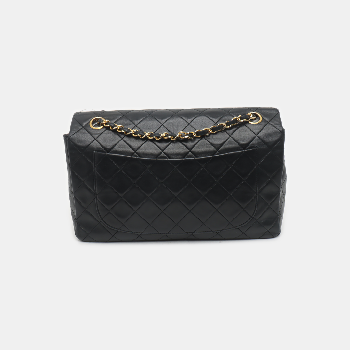 Chanel Classic Flap Lambskin 24k Hardware Black Gold Leather Handbag 7