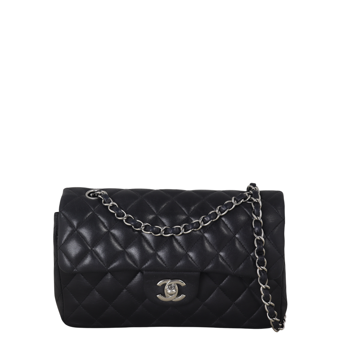 Chanel Classic Double Flap Lambskin Handbag Quilted Black Crossbody Bag Lambskin 14112025