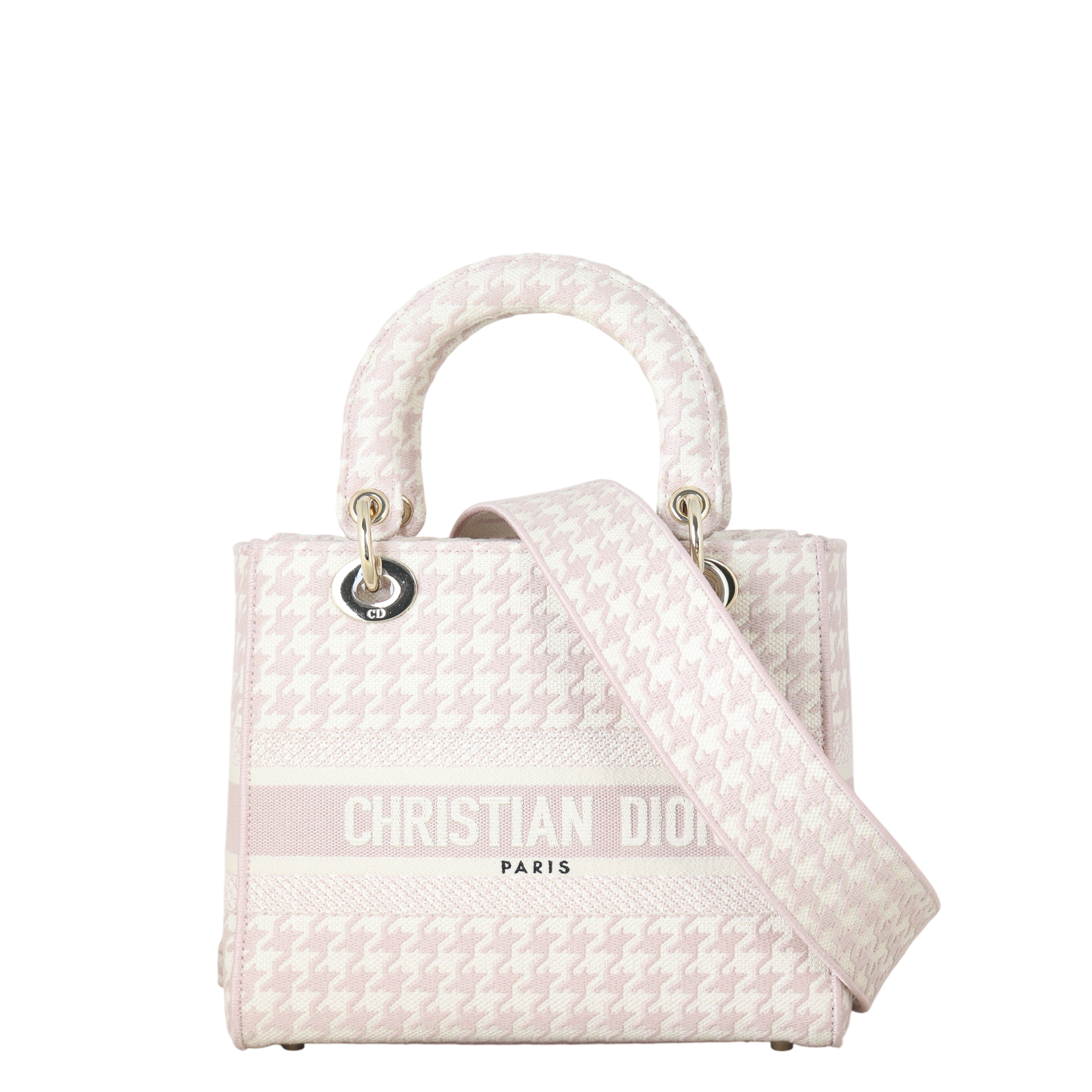 Dior Lady D Lite Houndstooth Handbag Medium Travel Bag
