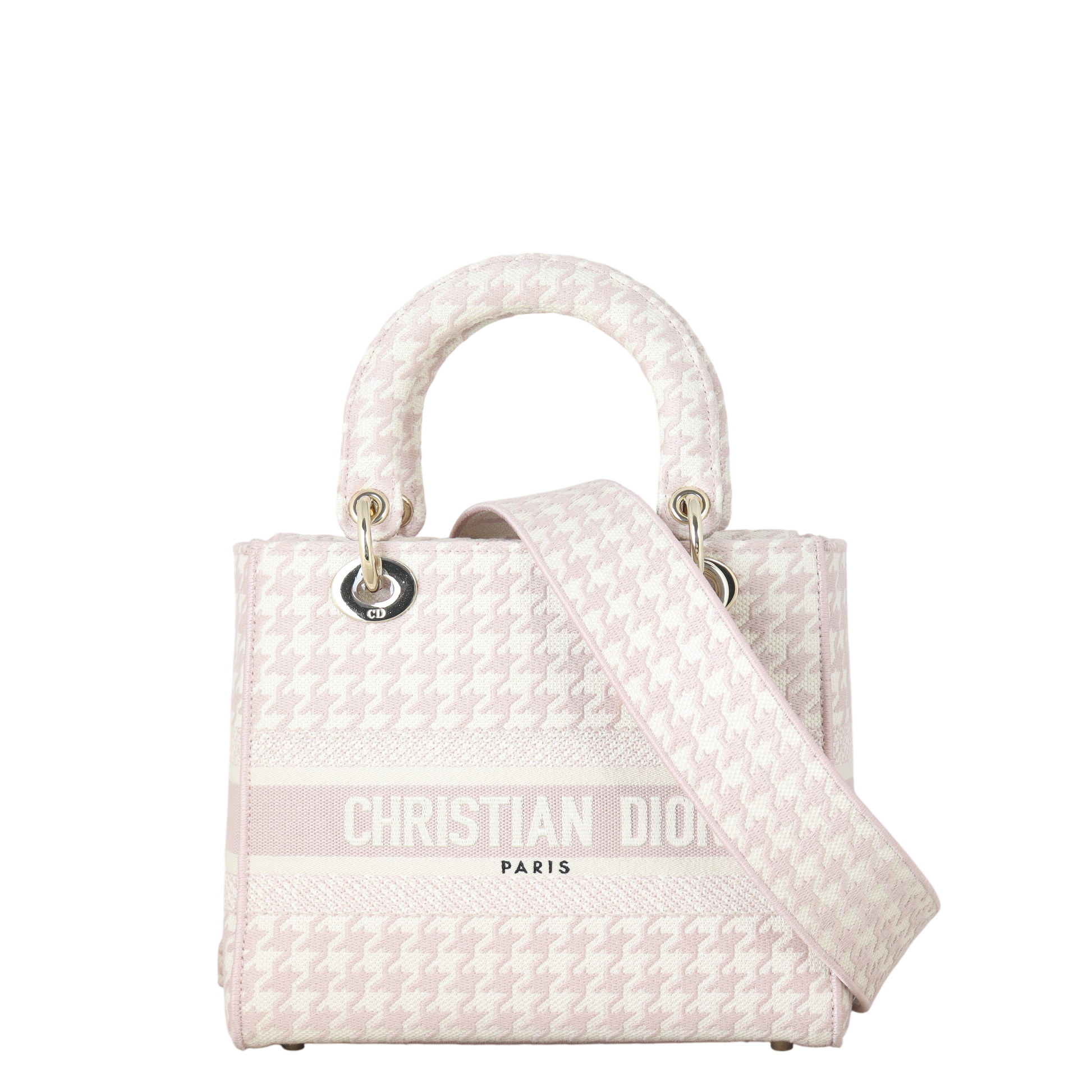 Dior Lady D Lite Houndstooth Handbag Medium Travel Bag