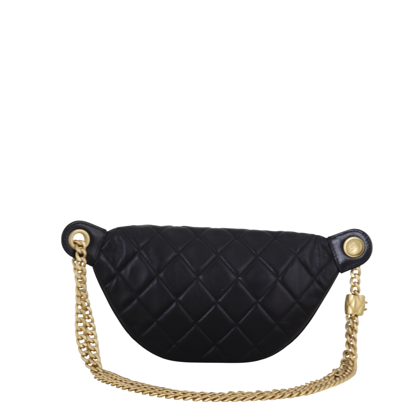 Chanel Pearl Crush Waist Bag Quilted Black Crossbody Bag