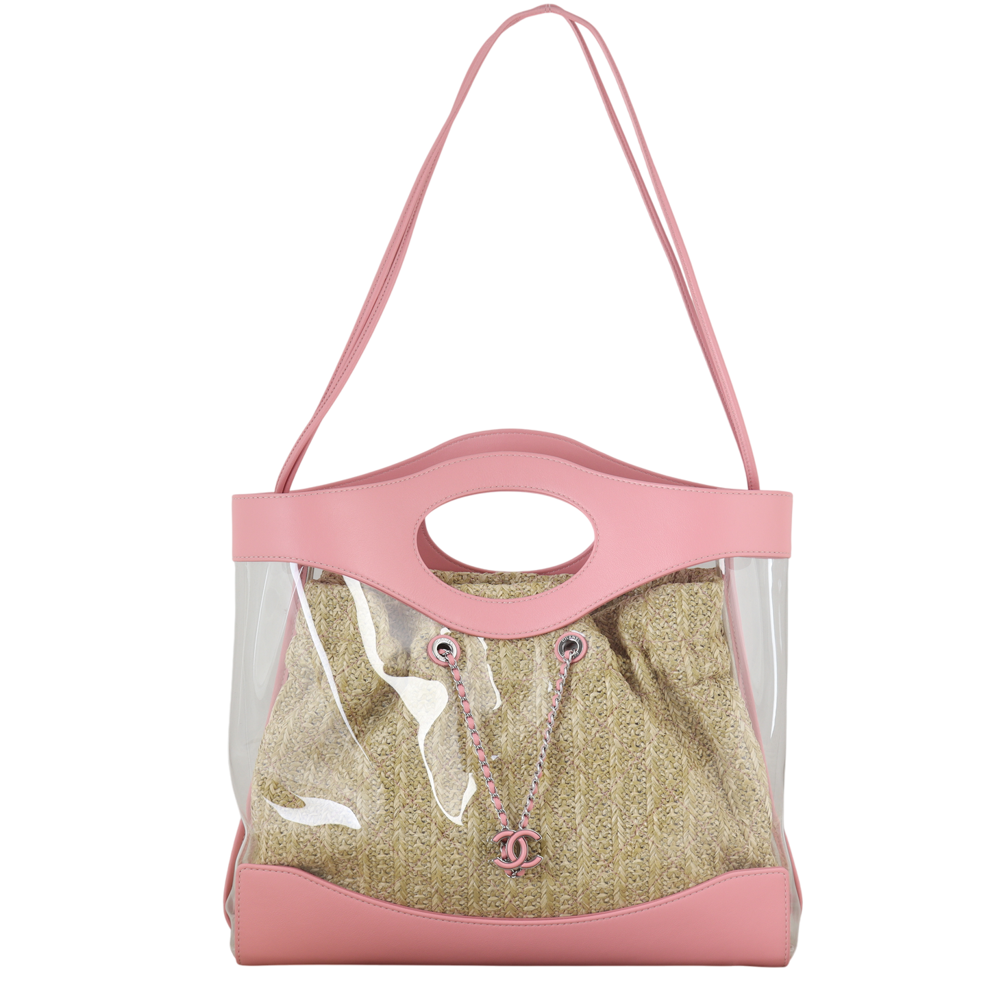 Chanel 31 PVC Shopping Bag Brown Pink Shoulder Bag