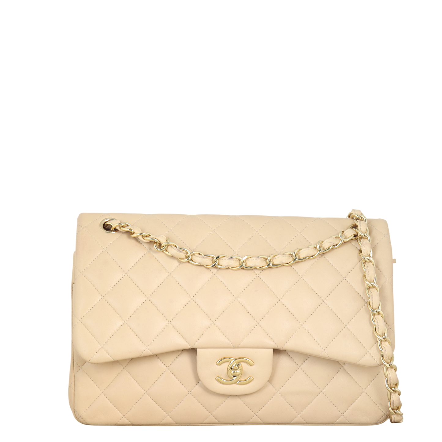 Chanel Classic Double Jumbo Lambskin Handbag Quilted Flap Shoulder Bag