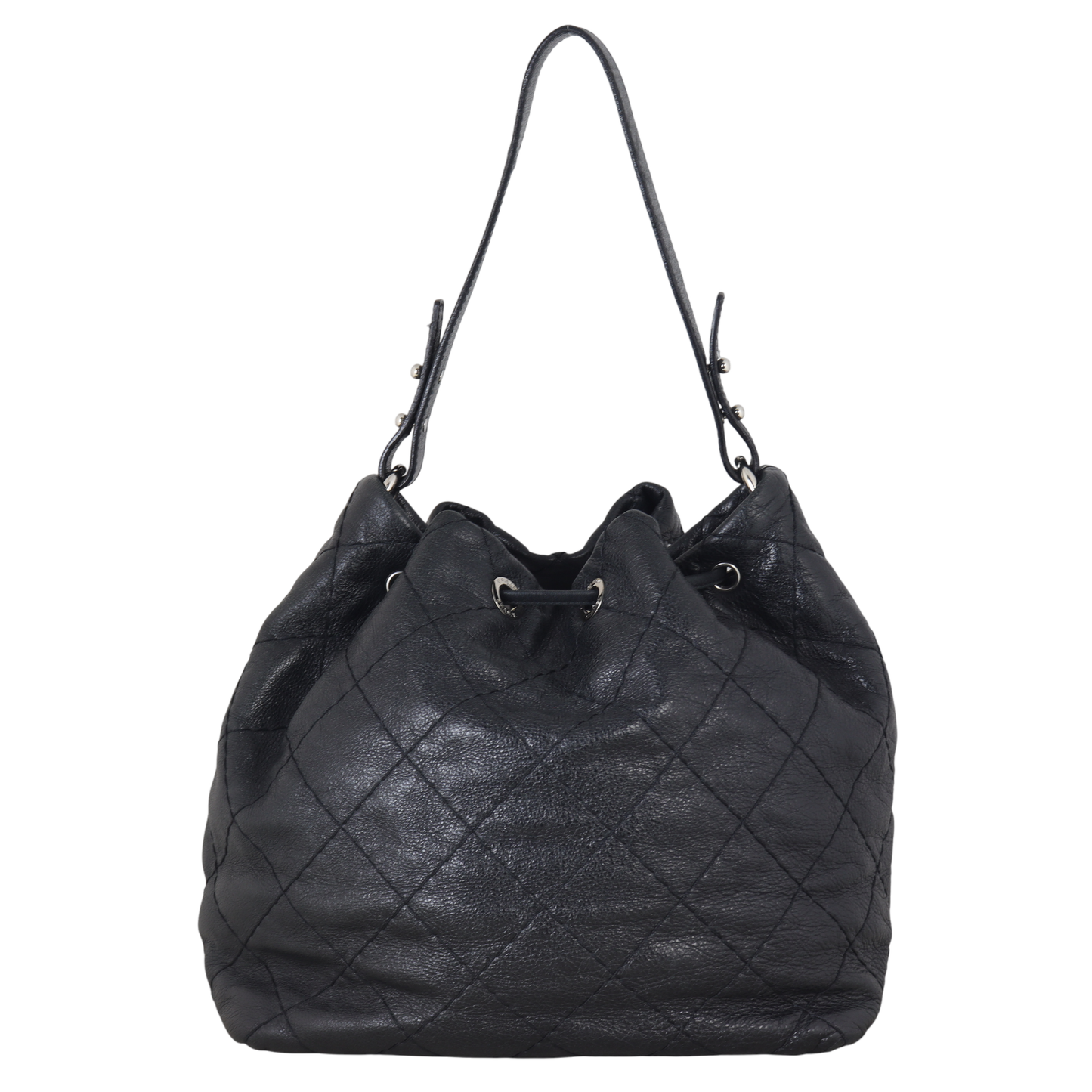 Chanel On The Road Bag Quilted Bucket Shoulder Bag