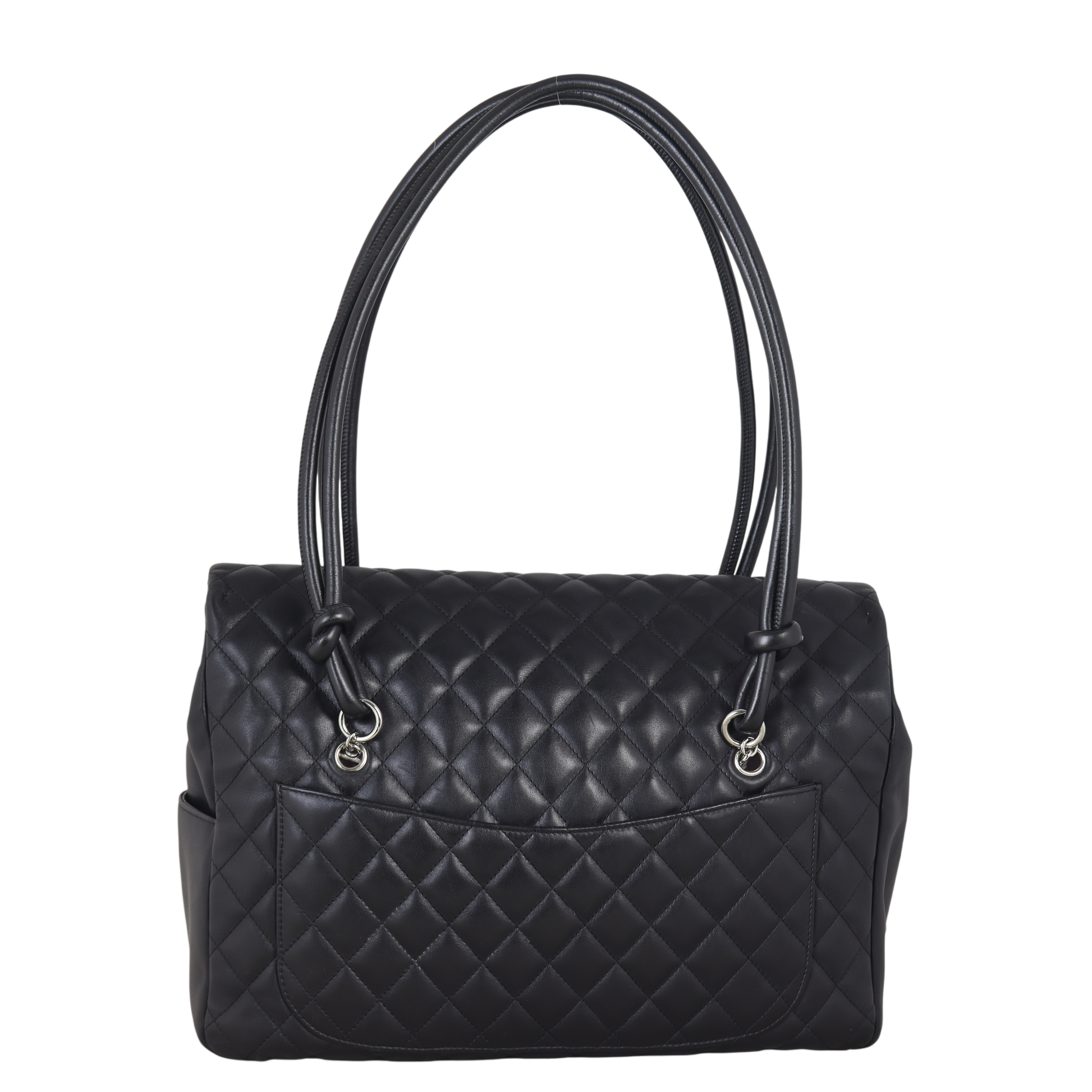 Chanel Ligne Cambon Flap Tote Quilted Black Shoulder Bag