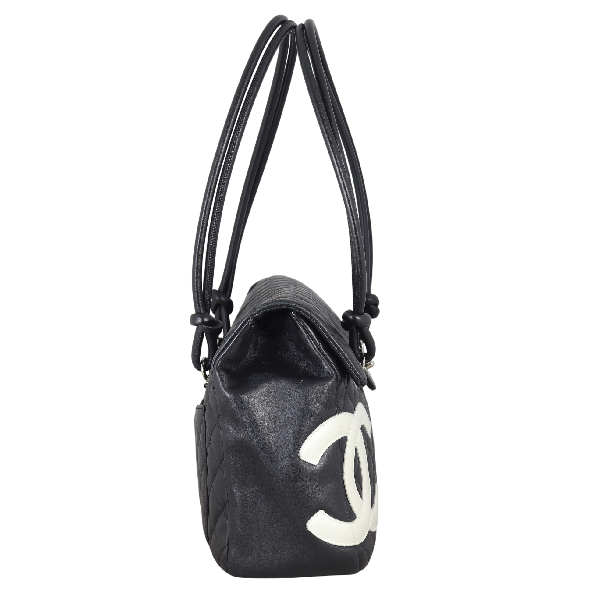 Chanel Ligne Cambon Flap Tote Quilted Black Shoulder Bag