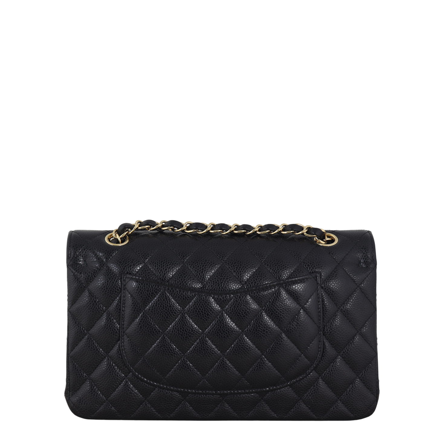 Chanel Classic Double Caviar Handbag Quilted Medium Shoulder Bag