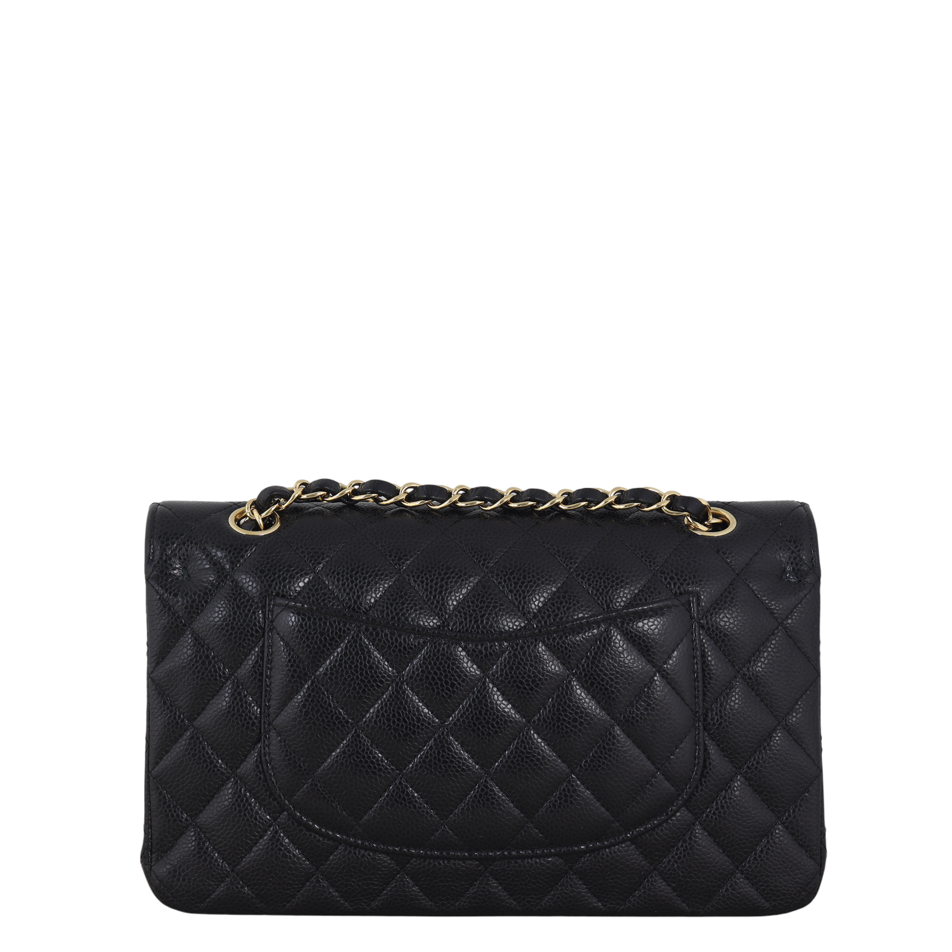 Chanel Classic Double Caviar Handbag Quilted Medium Shoulder Bag