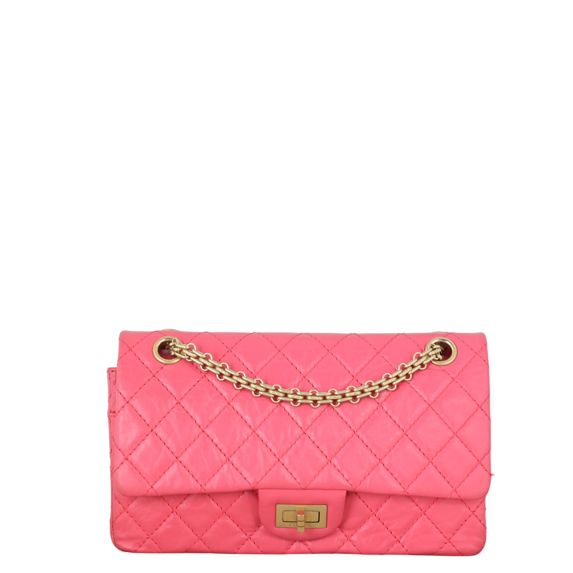 Chanel 2.55 Reissue 226 Double Bag Quilted Pink Crossbody Bag