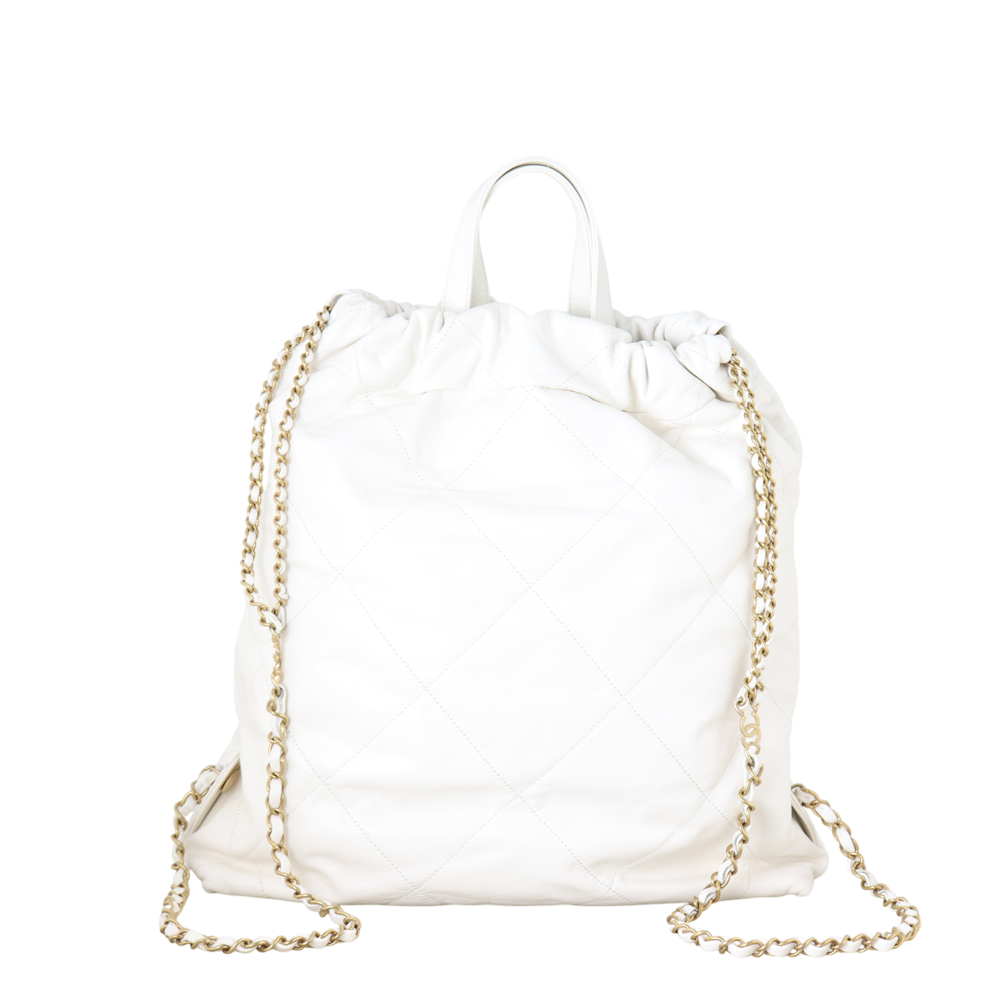 Chanel 22 Backpack Quilted White