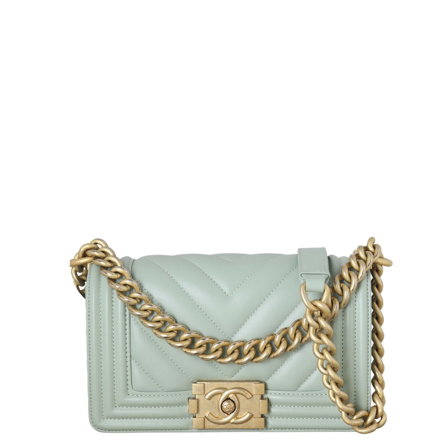 Chanel Boy Chevron Handbag Quilted Small Crossbody Bag
