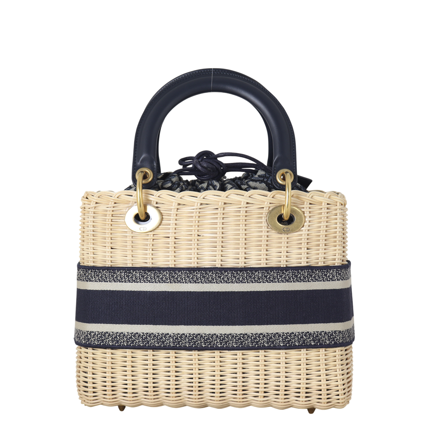 Dior Lady Wicker Oblique Handbag Medium Travel Bag