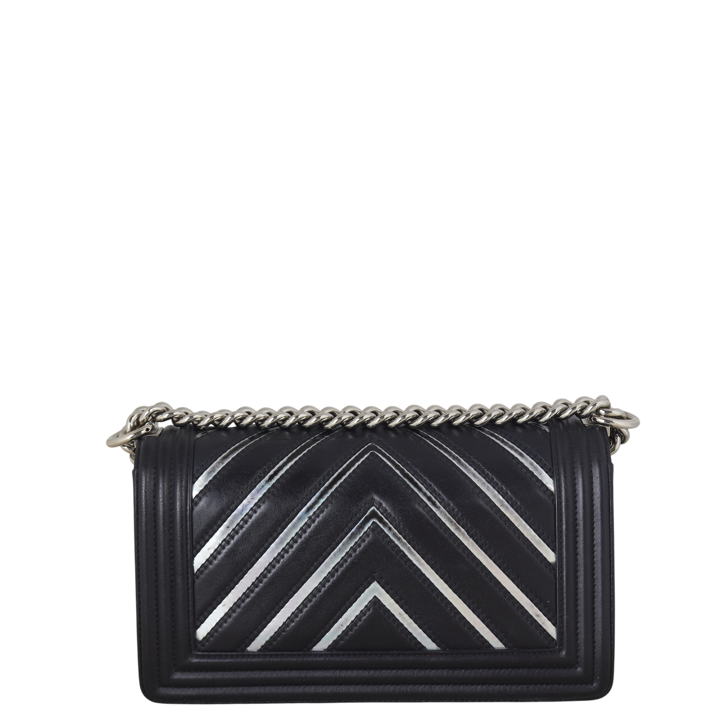 Chanel Boy Old Chevron Holographic Handbag Medium Crossbody Bag