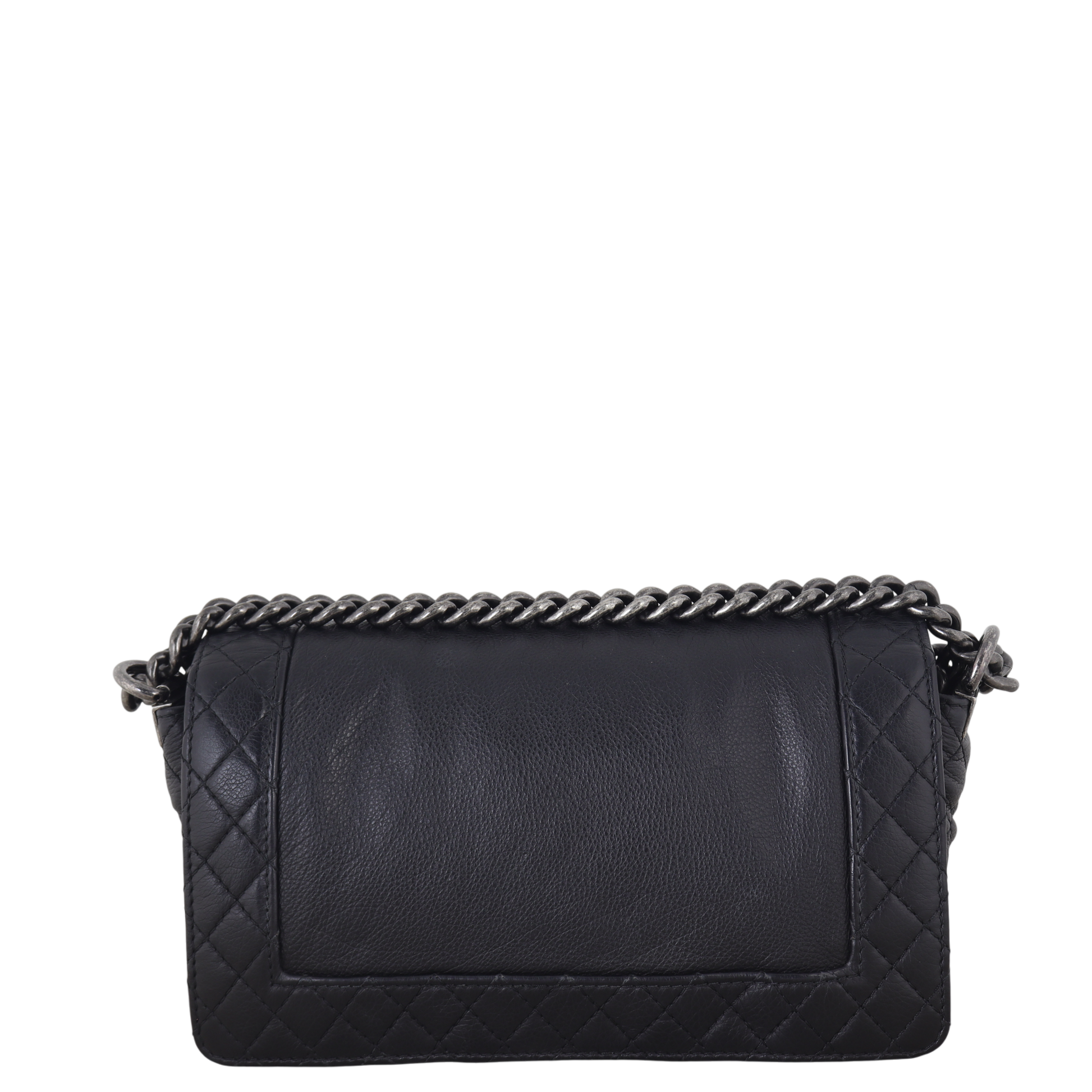 Chanel Boy Reverso Old Handbag Quilted Black Shoulder Bag