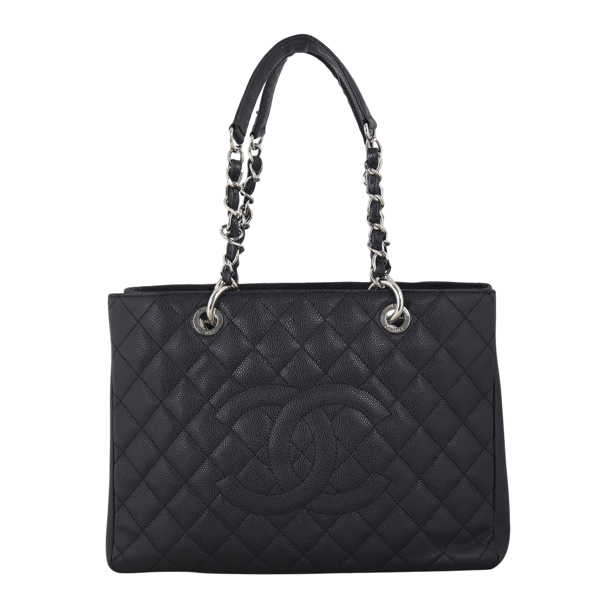 Chanel Grand Shopping Tote Quilted Black Shoulder Bag Tote 12122025