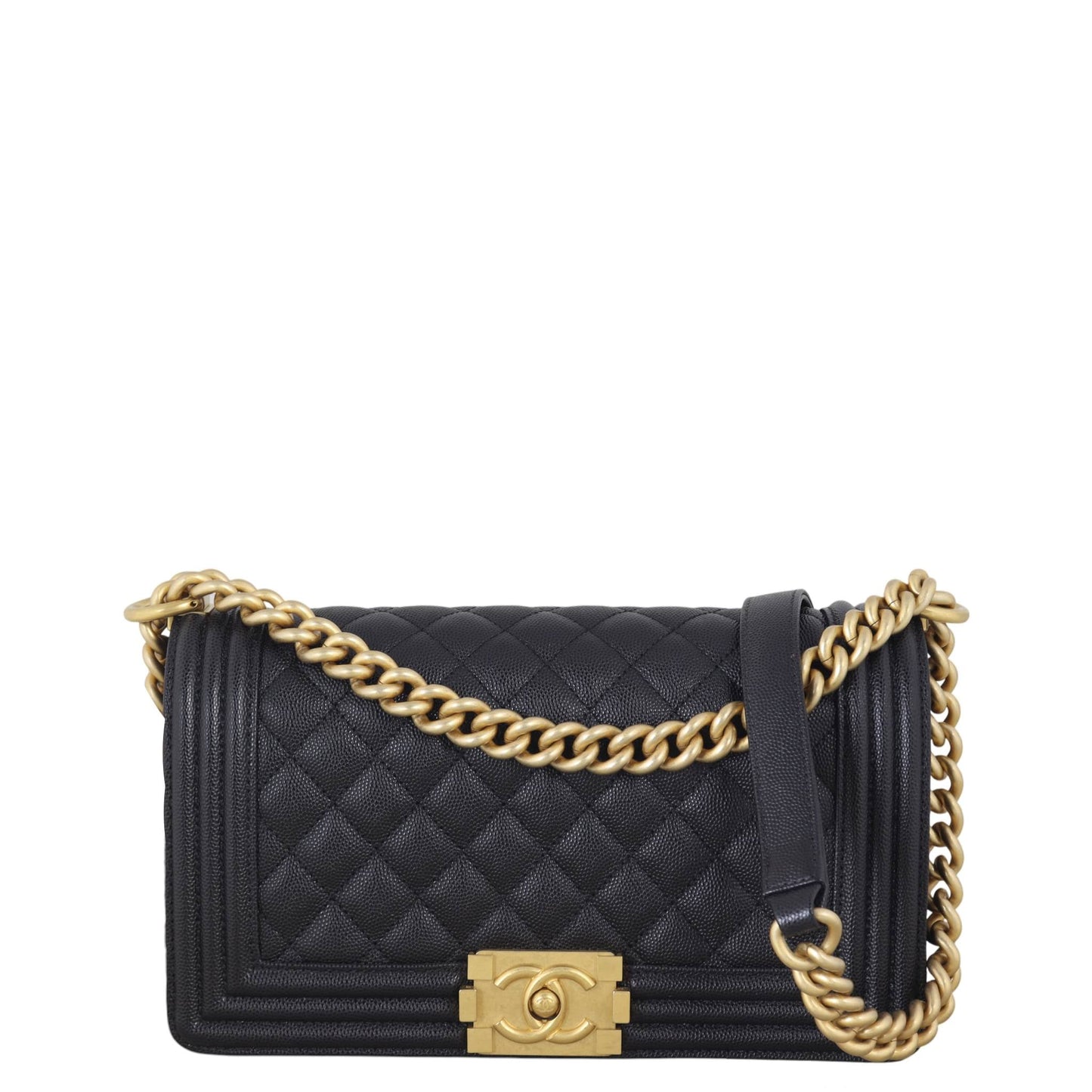 Chanel Boy Old Handbag Quilted Black Crossbody Bag Medium 11122025