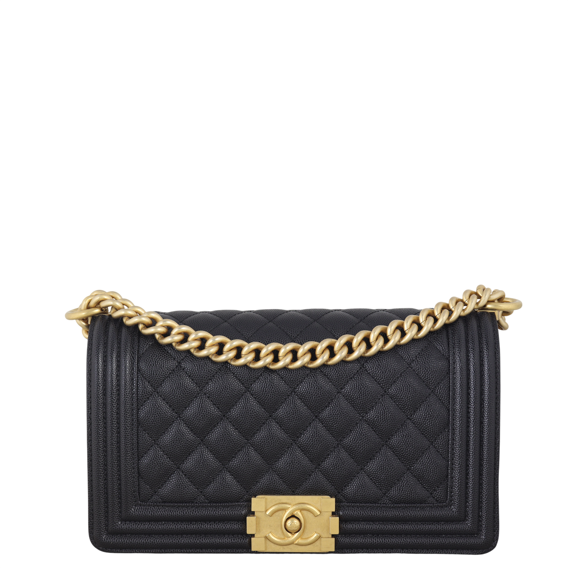 Chanel Boy Old Handbag Quilted Black Crossbody Bag Medium 11122025