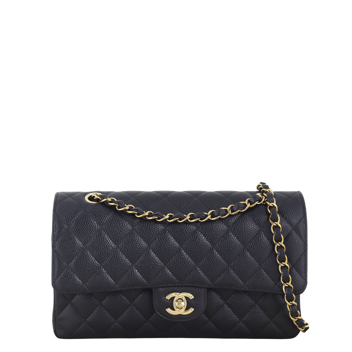 Chanel Classic Double Flap Caviar Handbag Quilted Black Shoulder Bag Caviar 17122025