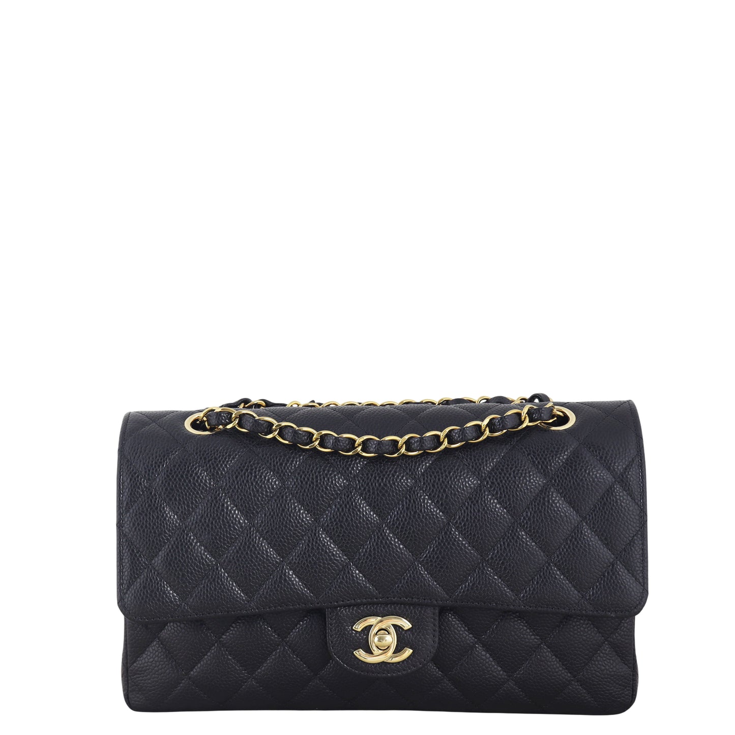Chanel Classic Double Flap Caviar Handbag Quilted Black Shoulder Bag Caviar 17122025