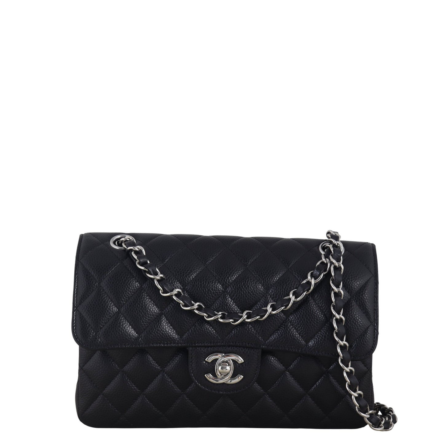 Chanel Classic Double Flap Caviar Handbag Quilted Black Crossbody Bag Caviar 17122025