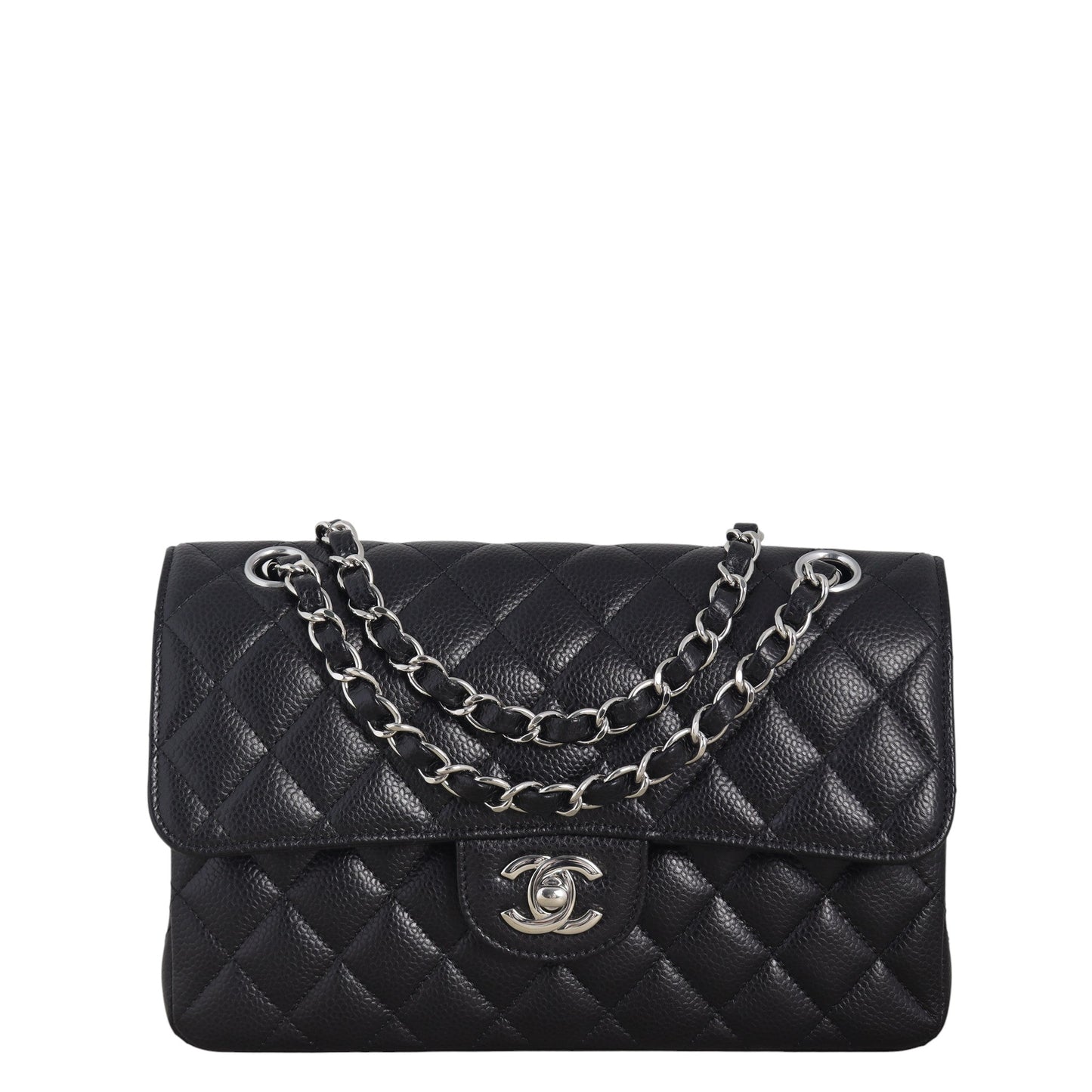 Chanel Classic Double Flap Caviar Handbag Quilted Black Crossbody Bag Caviar 17122025