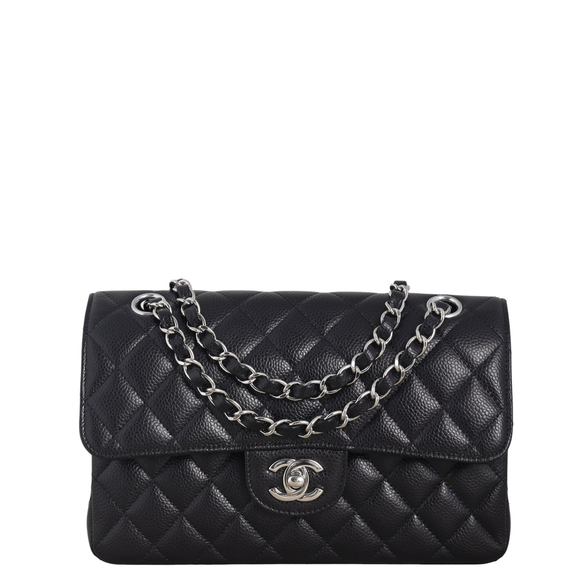 Chanel Classic Double Flap Caviar Handbag Quilted Black Crossbody Bag Caviar 17122025