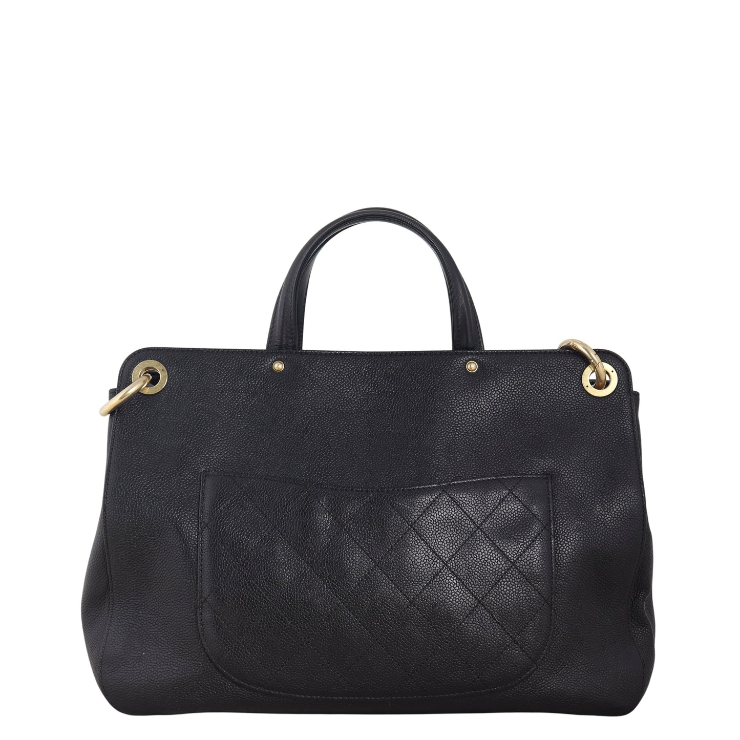Chanel Caviar Shopping Tote Black Large Shoulder Bag