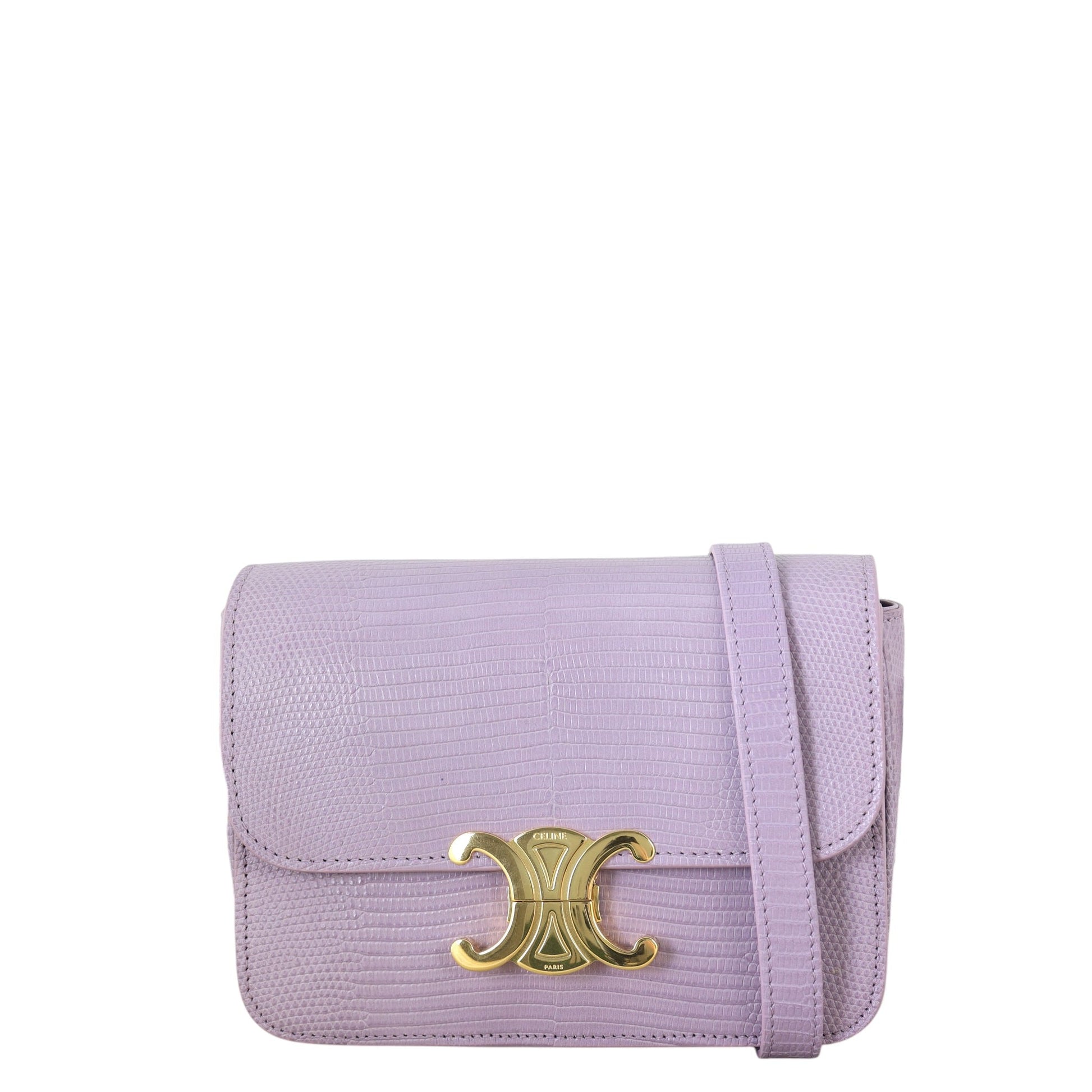 Celine Teen Triomphe Crossbody Lizard Handbag Crossbody Bag