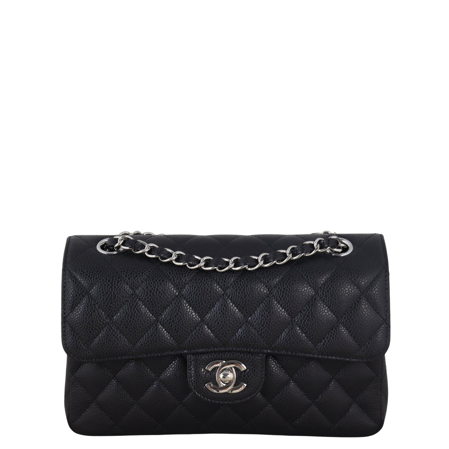 Chanel Classic Double Flap Caviar Handbag Quilted Black Crossbody Bag Caviar 29122025