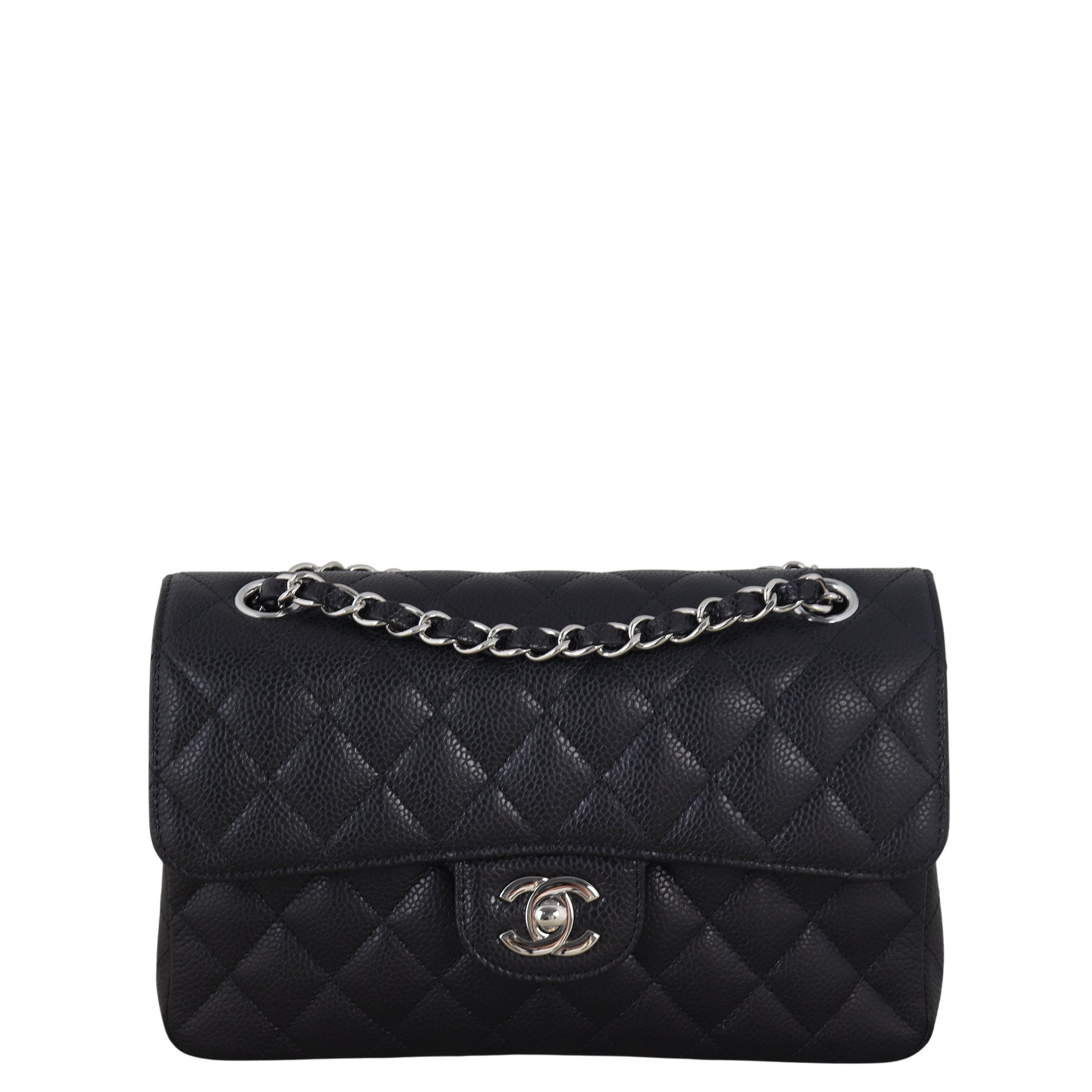 Chanel Classic Double Flap Caviar Handbag Quilted Black Crossbody Bag Caviar 29122025
