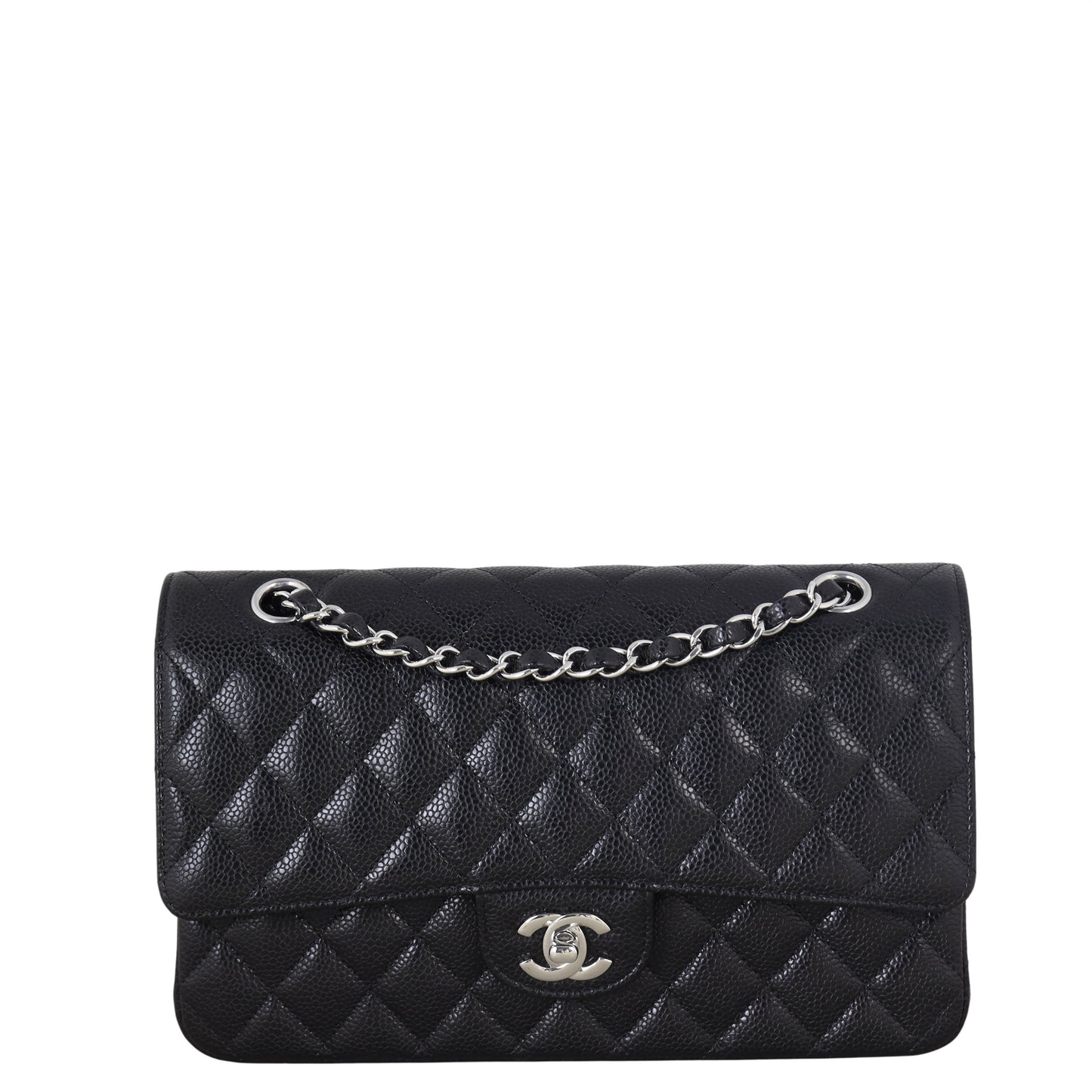 Chanel Classic Double Flap Caviar Handbag Quilted Black Shoulder Bag Caviar 29122025