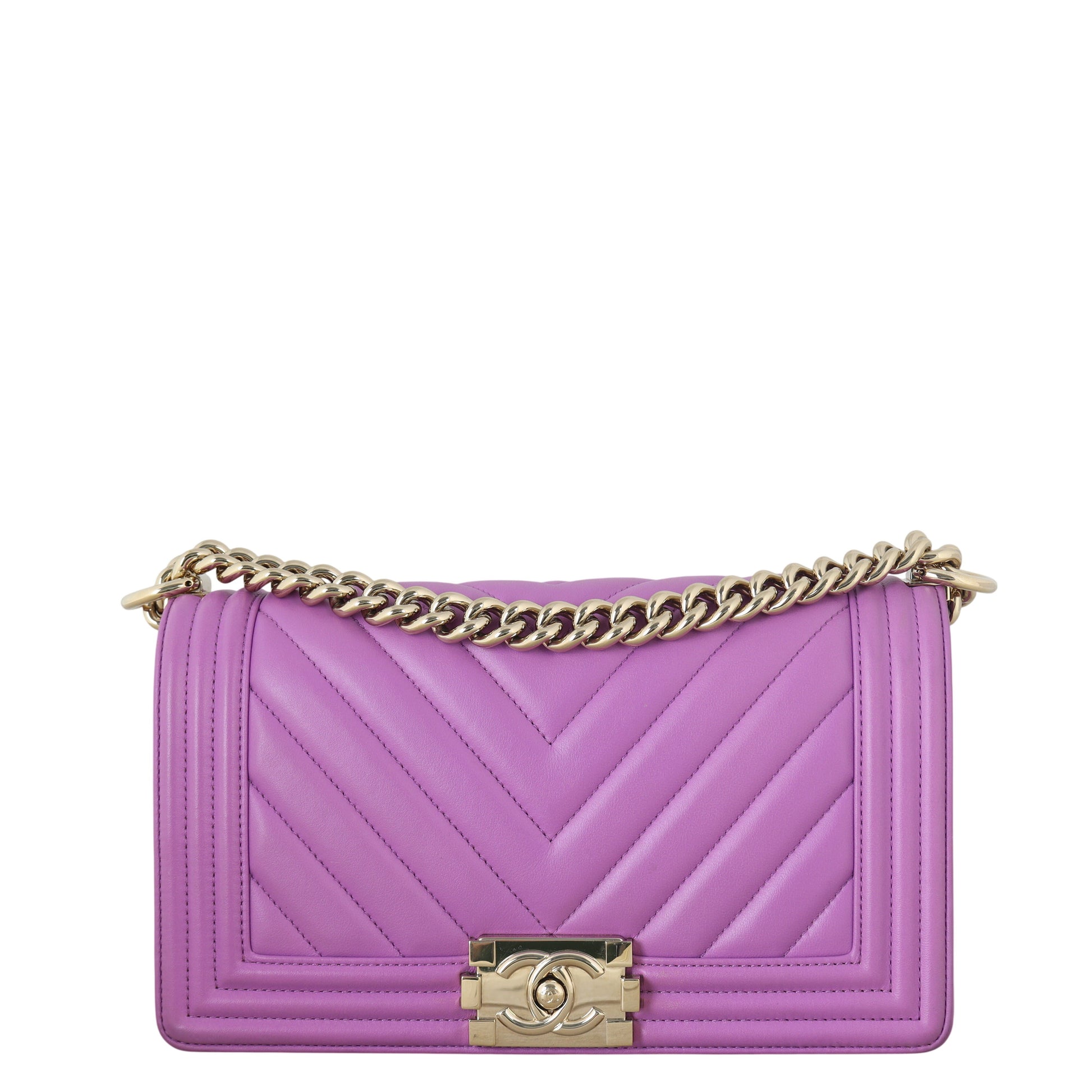 Chanel Boy Old Chevron Handbag Quilted Medium Crossbody Bag
