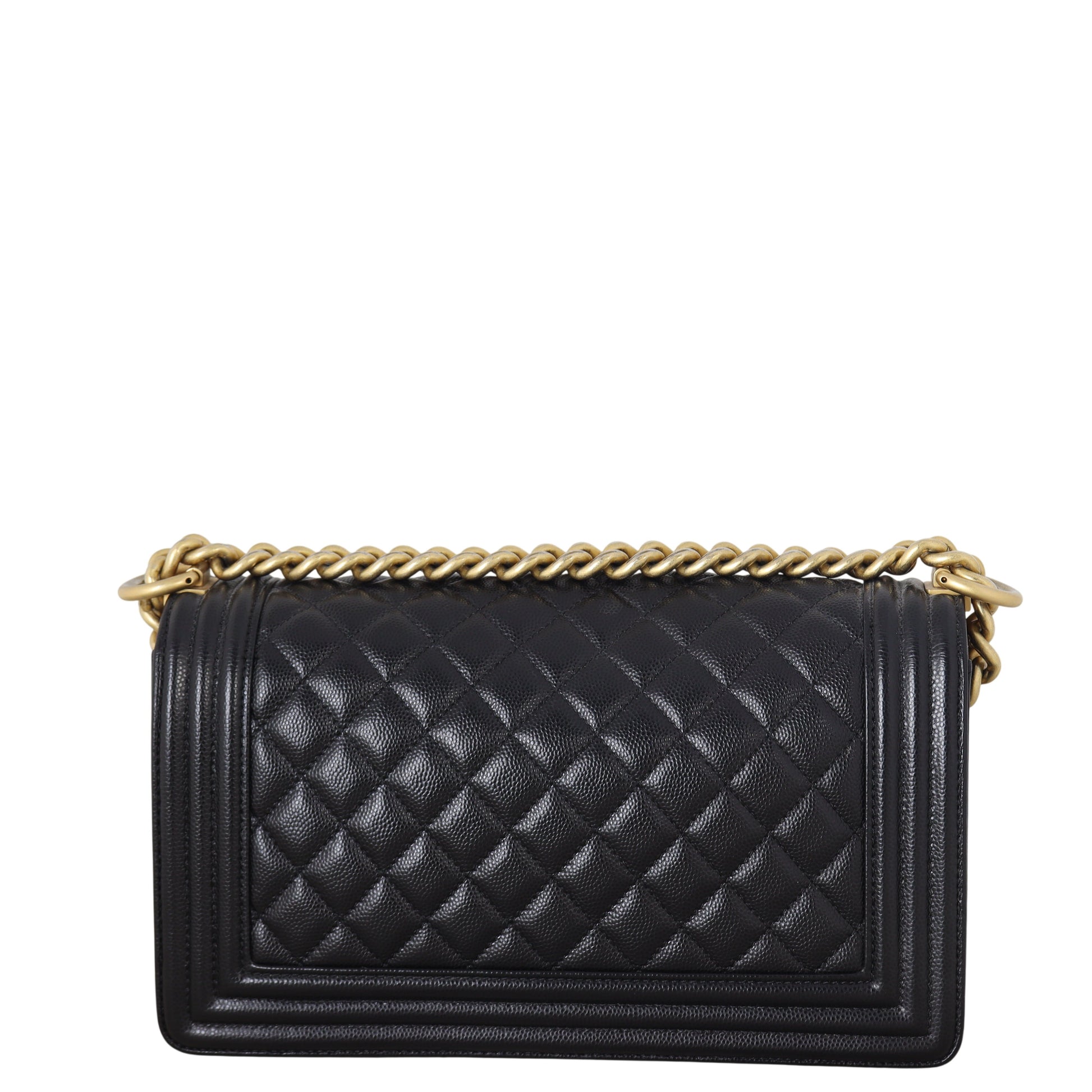 Chanel Boy Old Handbag Quilted Black Crossbody Bag Medium 31122025