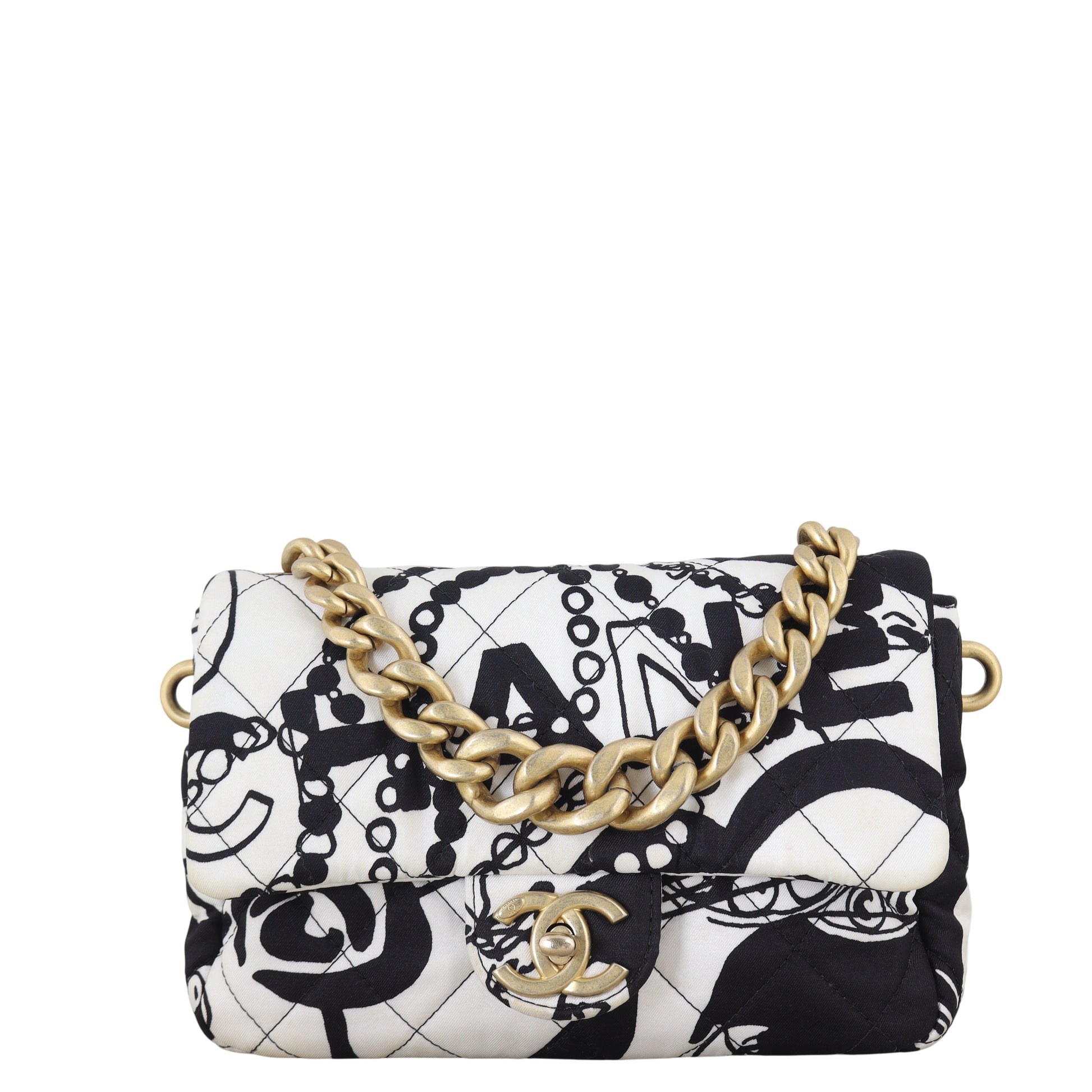 Chanel Deer Coco Flap Bag Quilted White Crossbody Bag