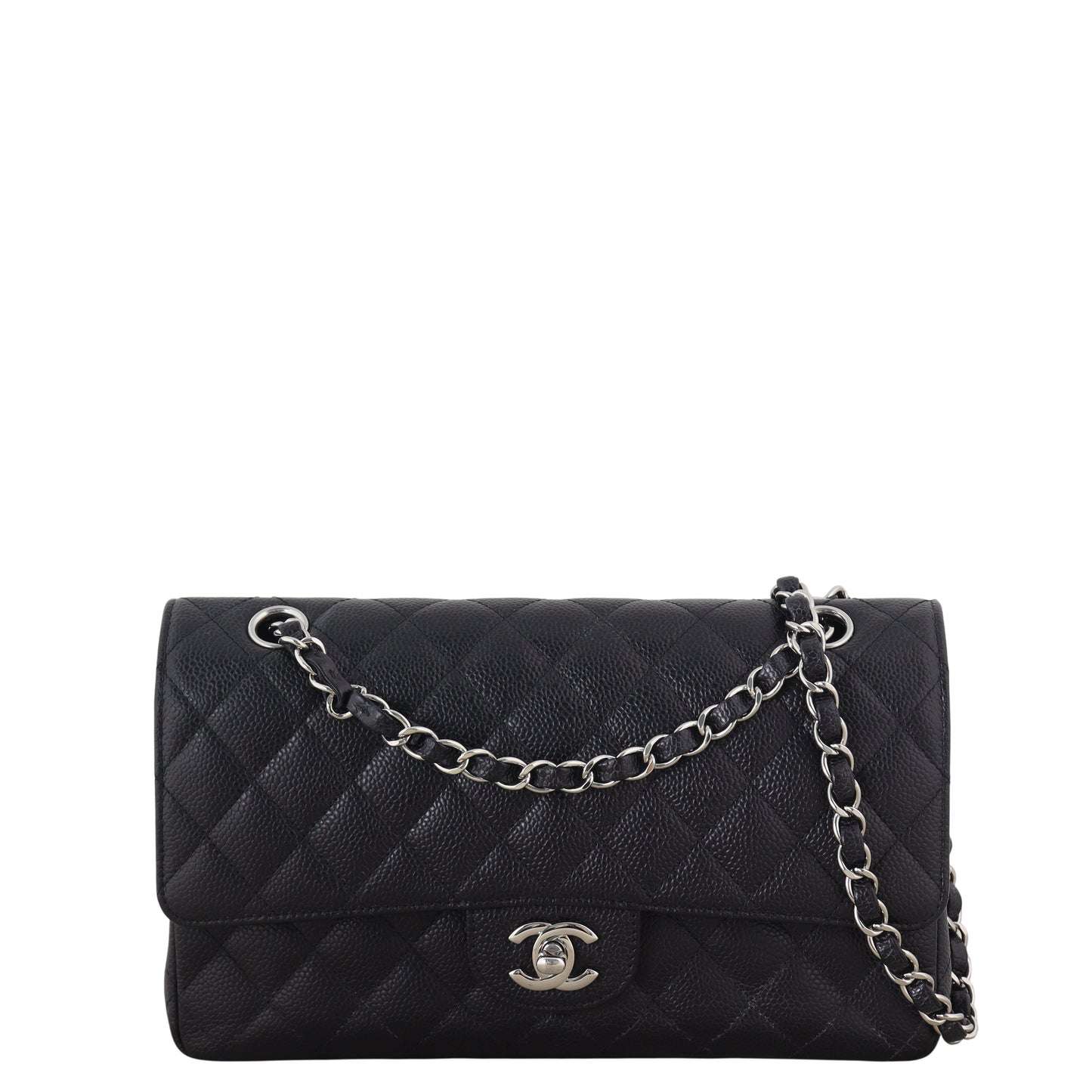 Chanel Classic Double Flap Caviar Handbag Quilted Black Crossbody Bag Caviar 07012026