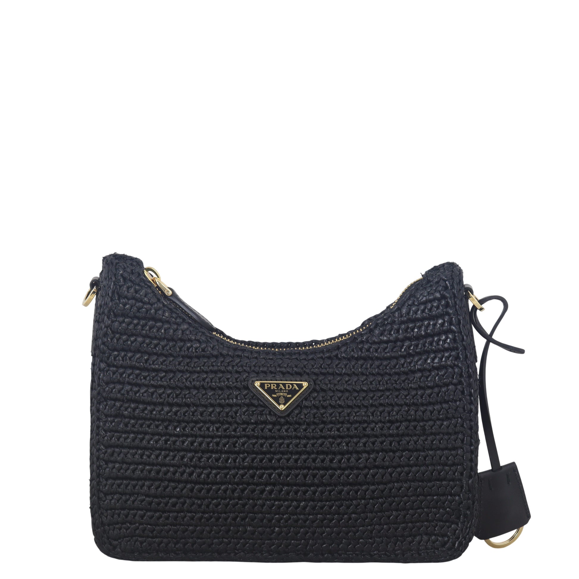 Prada Re Edition Crochet Shoulder Bag Raffia