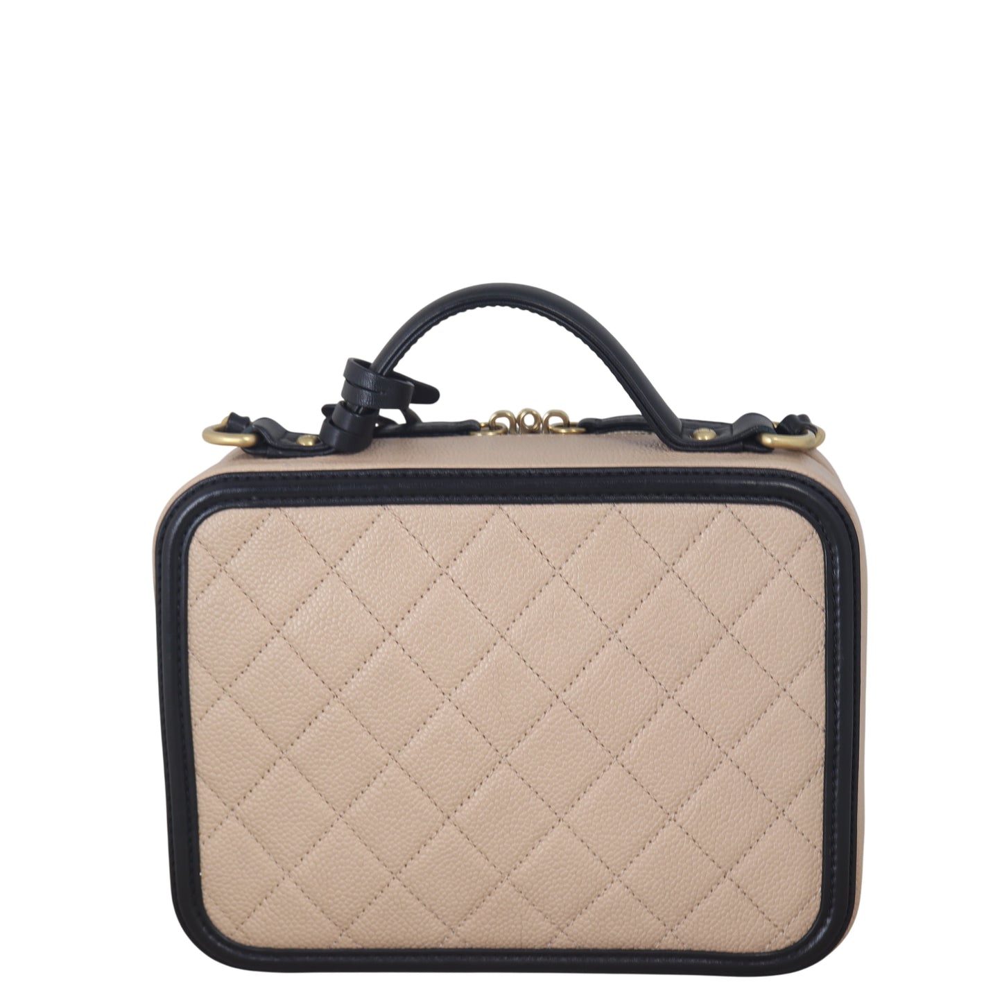Chanel CC Filigree Vanity Case Handbag Quilted Pink Crossbody Bag