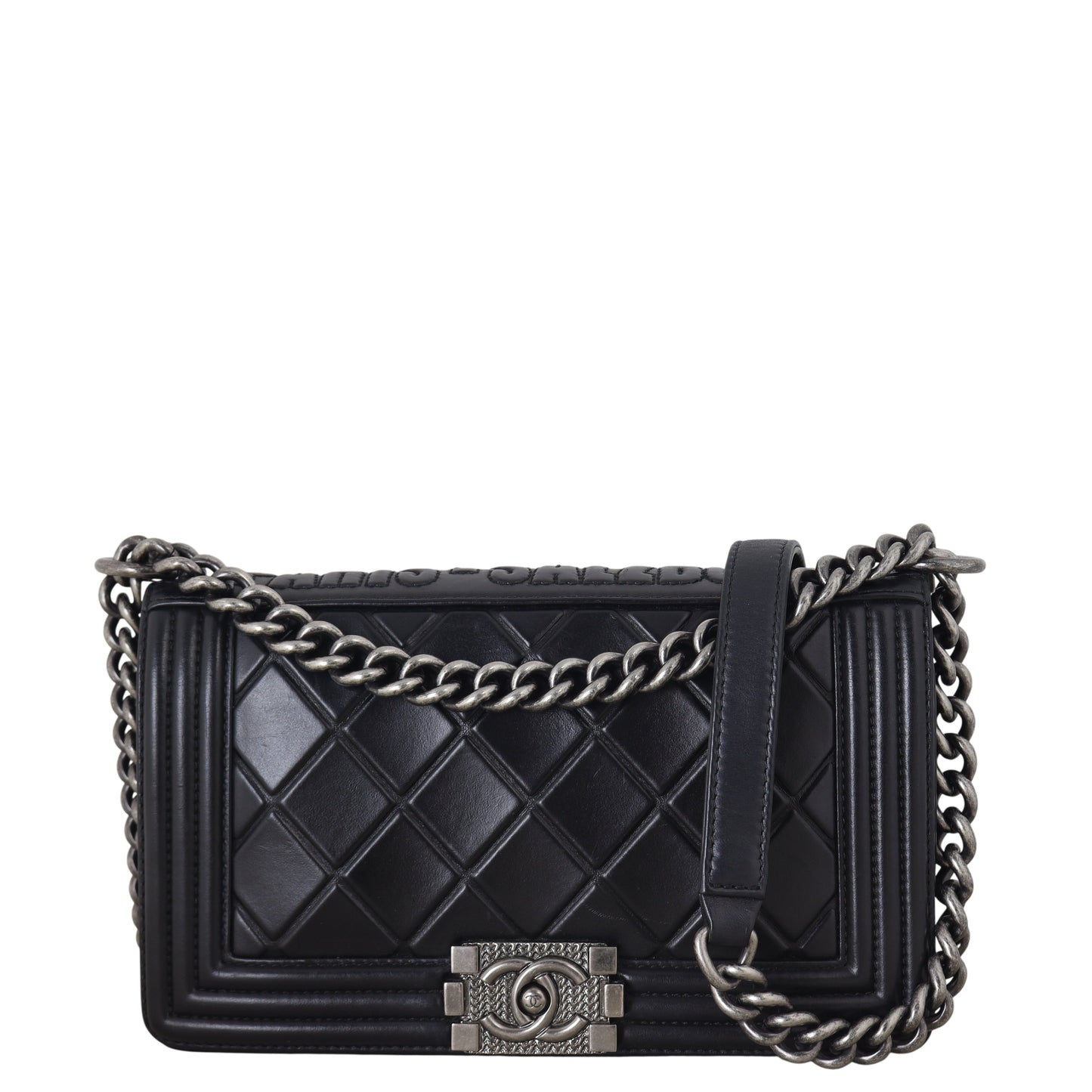 Chanel Boy Old Paris-Salzburg Handbag Quilted Black Crossbody Bag