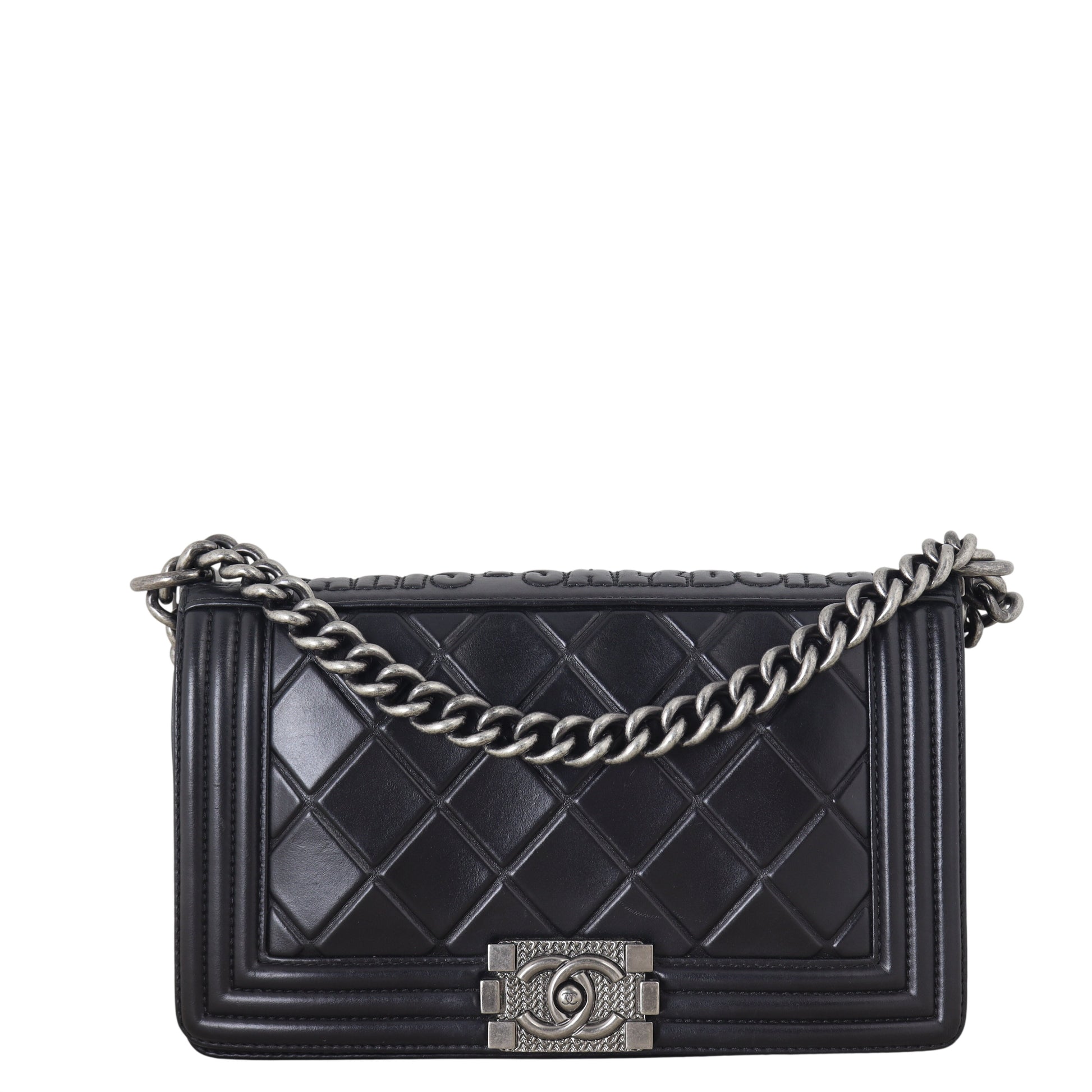 Chanel Boy Old Paris-Salzburg Handbag Quilted Black Crossbody Bag