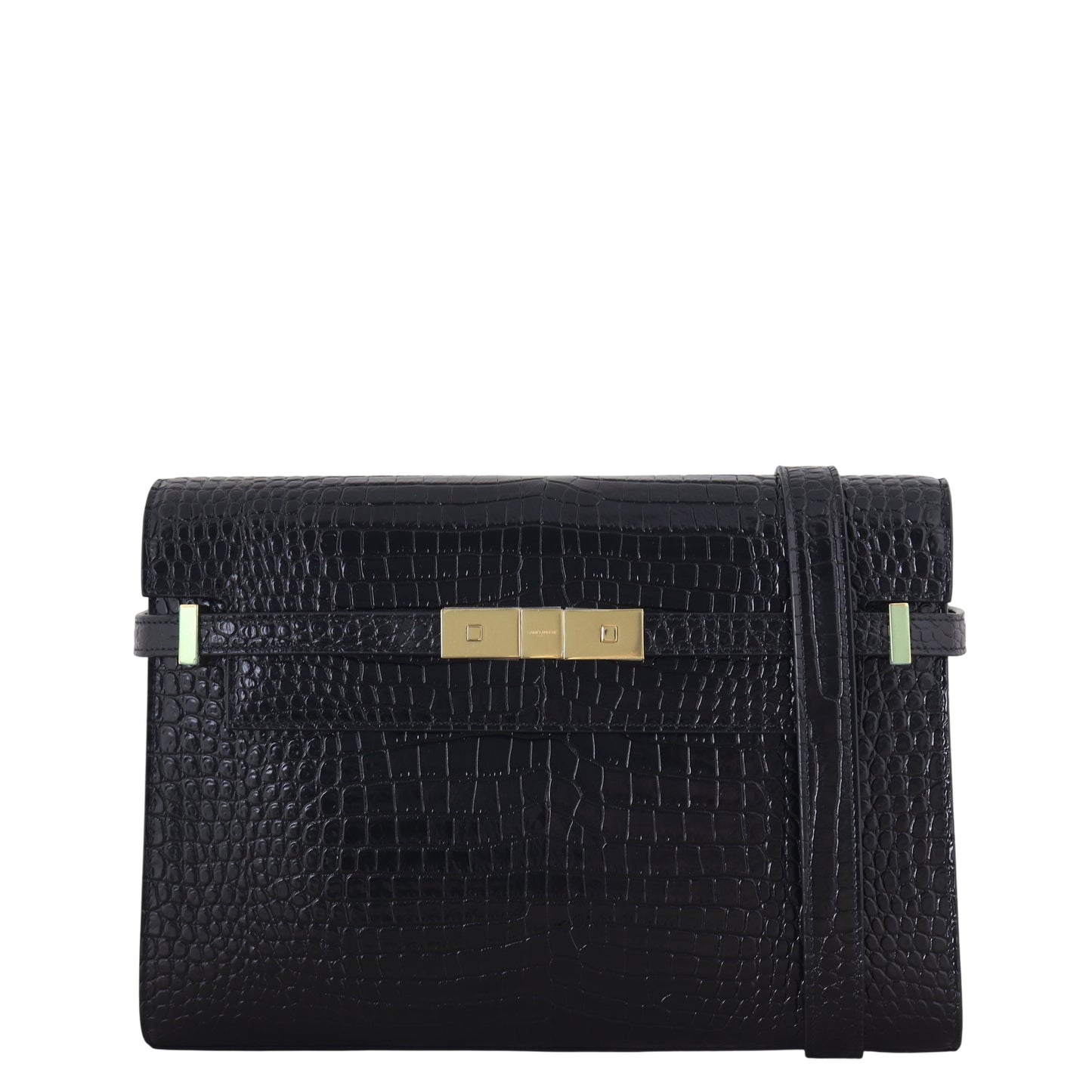 YSL Saint Laurent Saint Laurent Manhattan Shoulder Bag Croc Embossed Medium