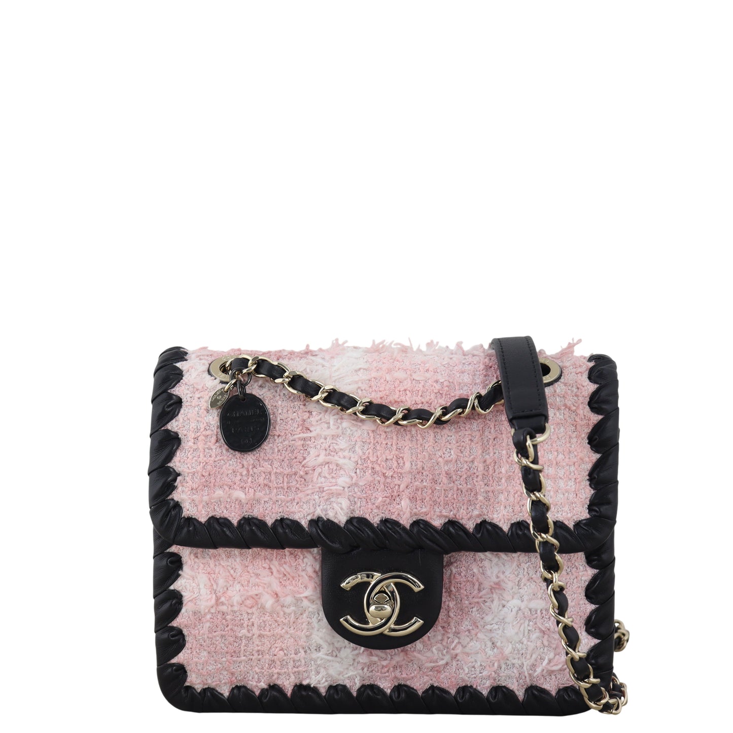 Chanel My Own Frame Bag Tweed Pink Mini Crossbody Bag