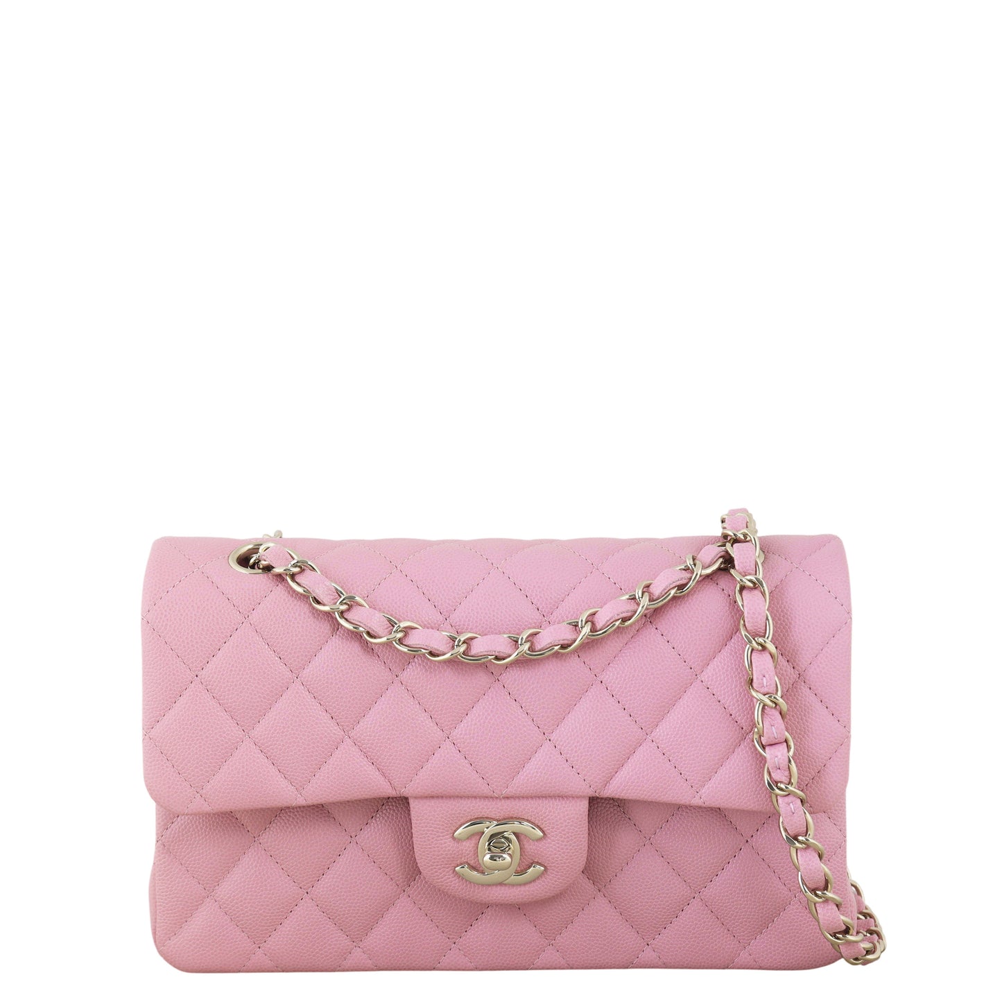 Chanel Classic Double Flap Caviar Handbag Quilted Pink Crossbody Bag Pink 13012026