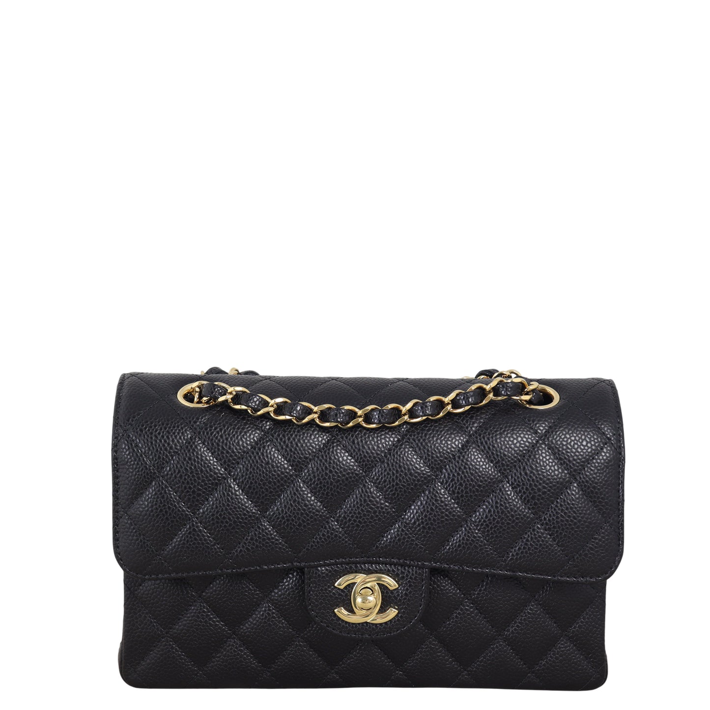 Chanel Classic Double Flap Caviar Handbag Quilted Black Crossbody Bag Caviar 16012026